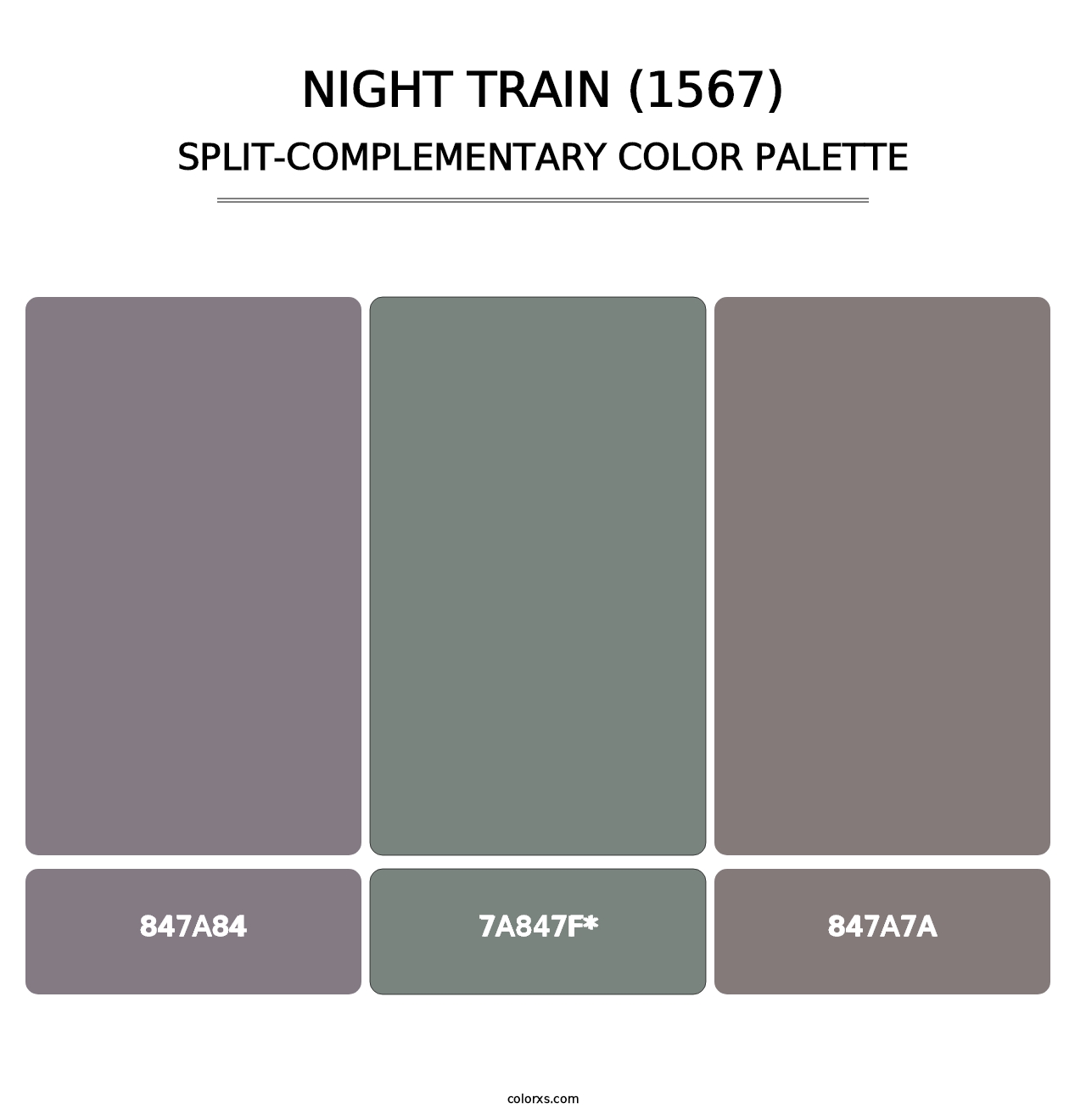 Night Train (1567) - Split-Complementary Color Palette