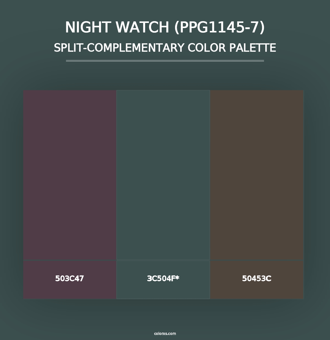 Night Watch (PPG1145-7) - Split-Complementary Color Palette