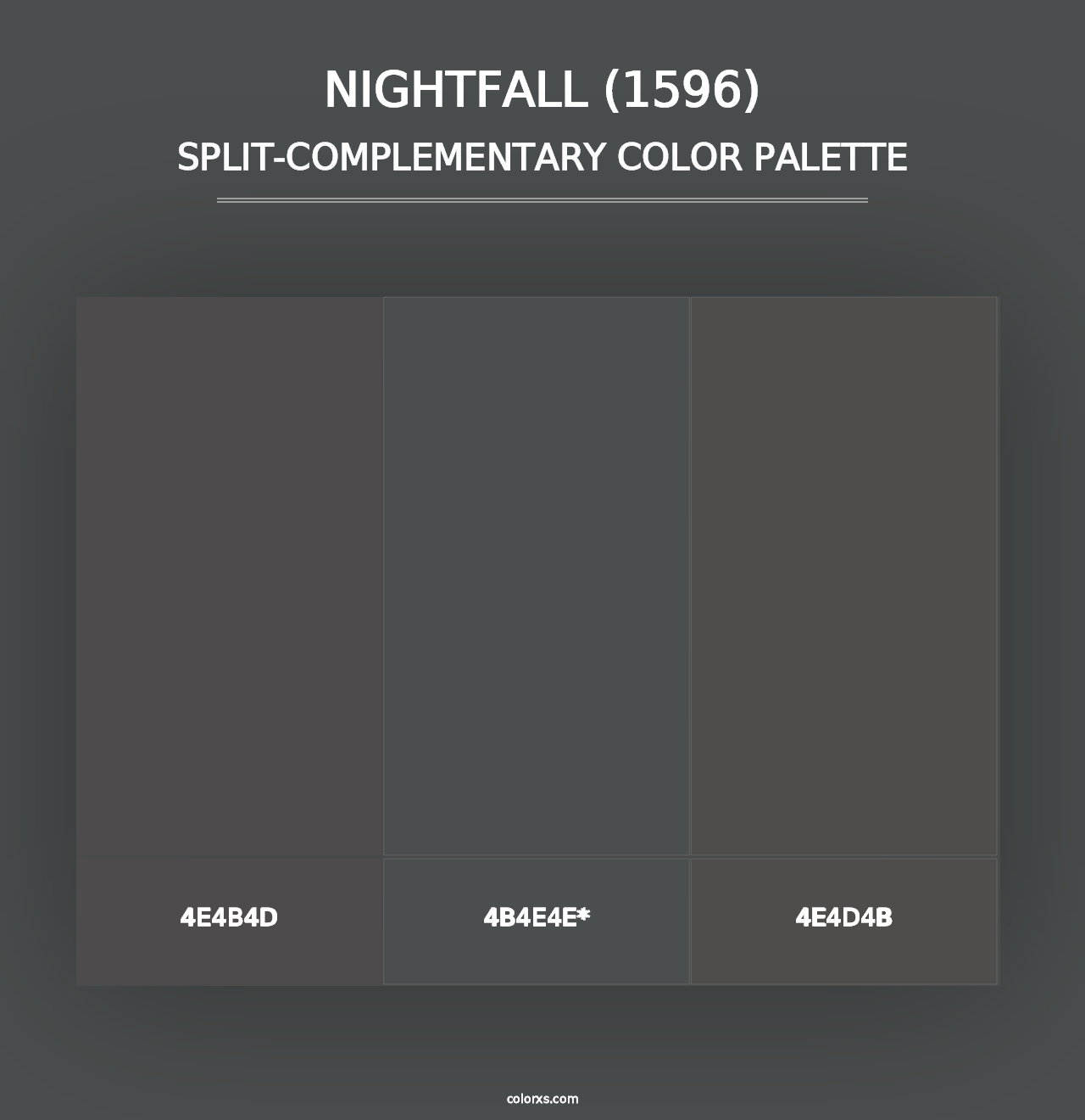 Nightfall (1596) - Split-Complementary Color Palette