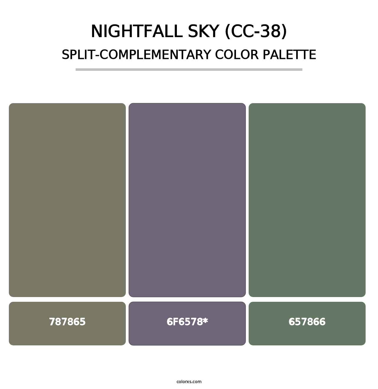 Nightfall Sky (CC-38) - Split-Complementary Color Palette