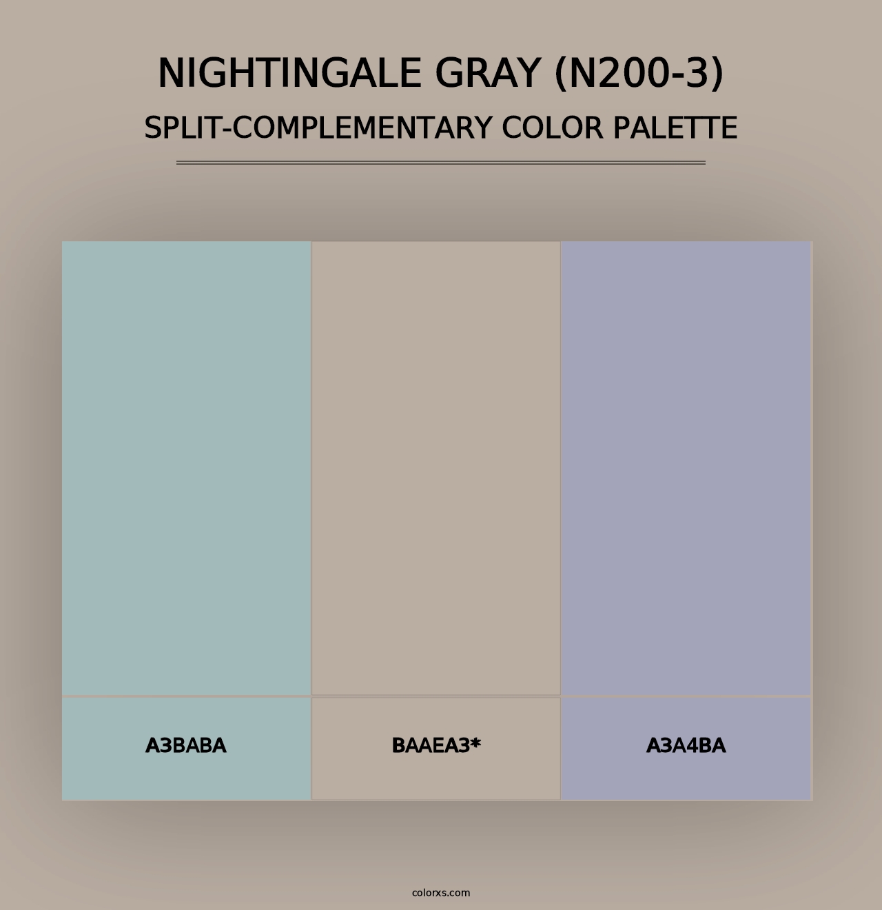 Nightingale Gray (N200-3) - Split-Complementary Color Palette