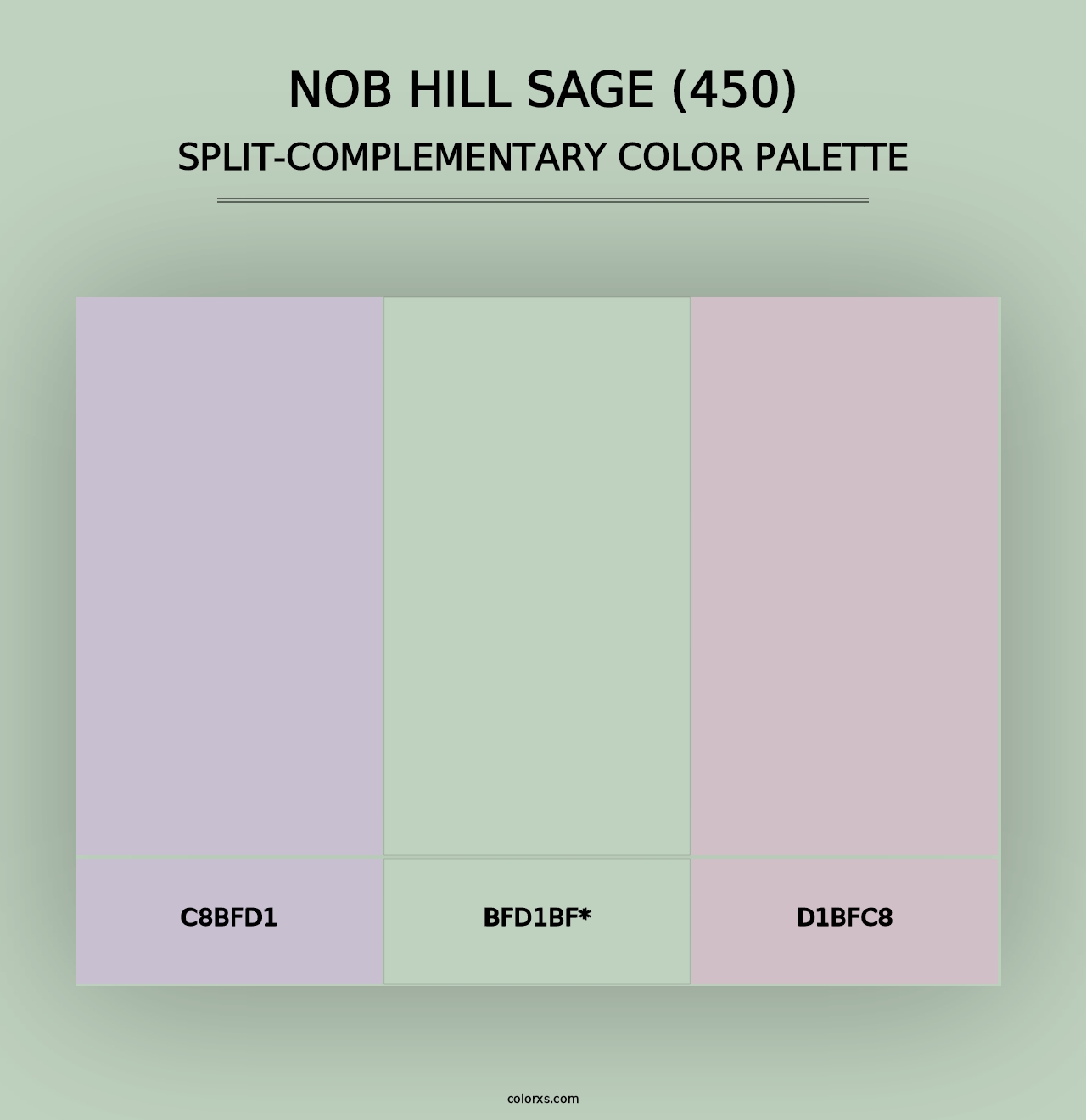 Nob Hill Sage (450) - Split-Complementary Color Palette