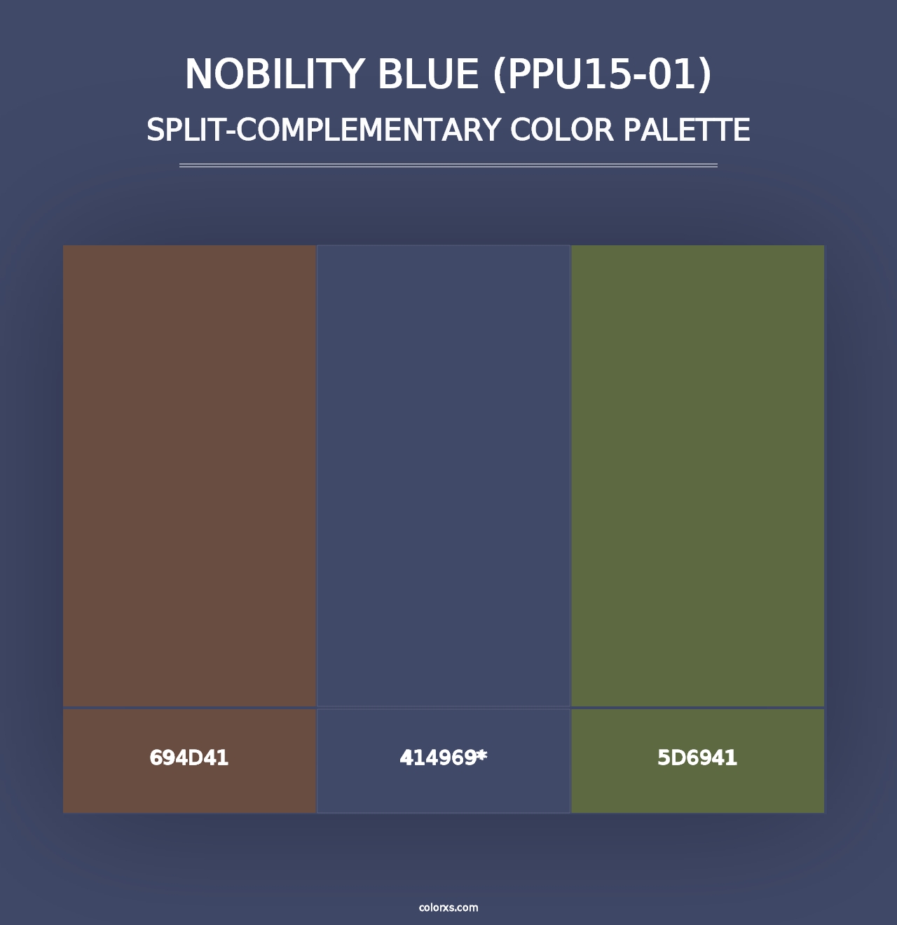 Nobility Blue (PPU15-01) - Split-Complementary Color Palette