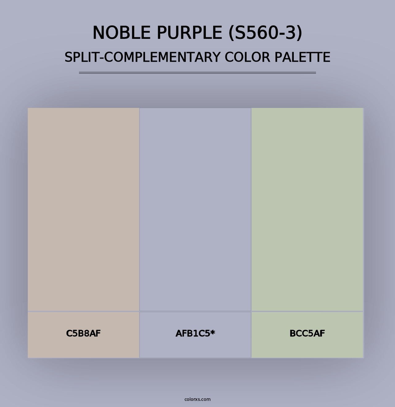 Noble Purple (S560-3) - Split-Complementary Color Palette