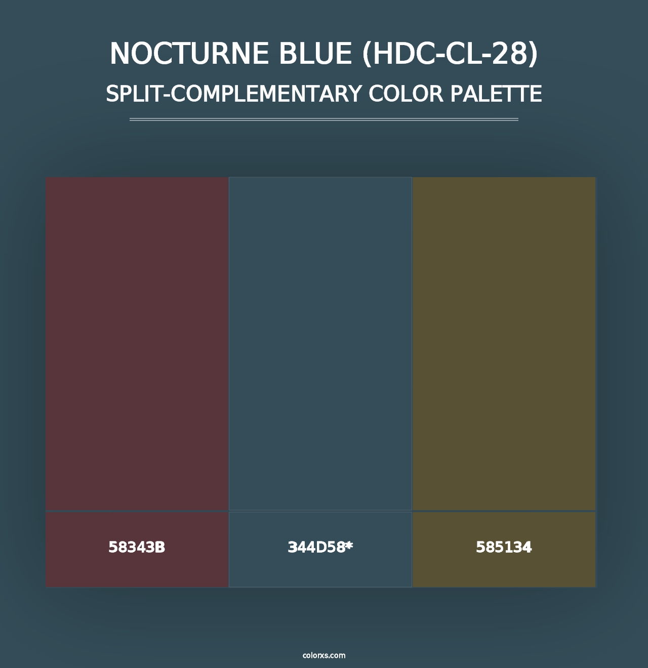 Nocturne Blue (HDC-CL-28) - Split-Complementary Color Palette