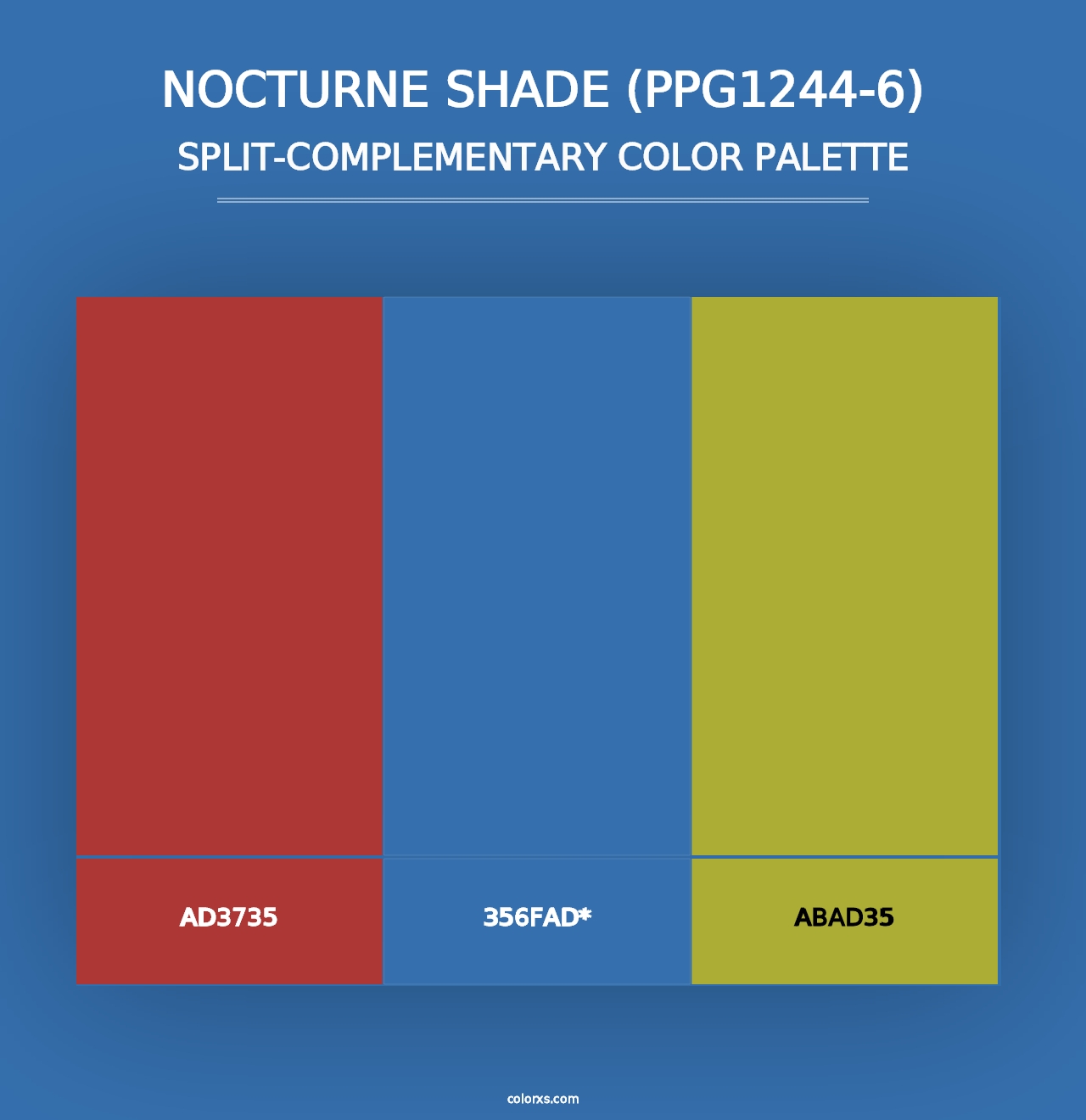 Nocturne Shade (PPG1244-6) - Split-Complementary Color Palette