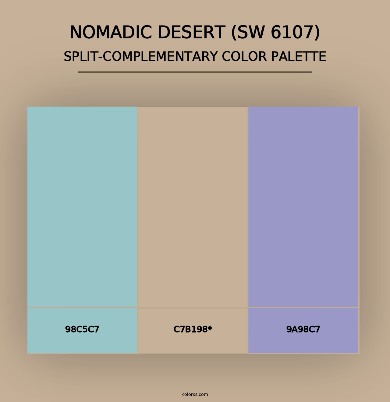 Nomadic Desert (SW 6107) - Split-Complementary Color Palette