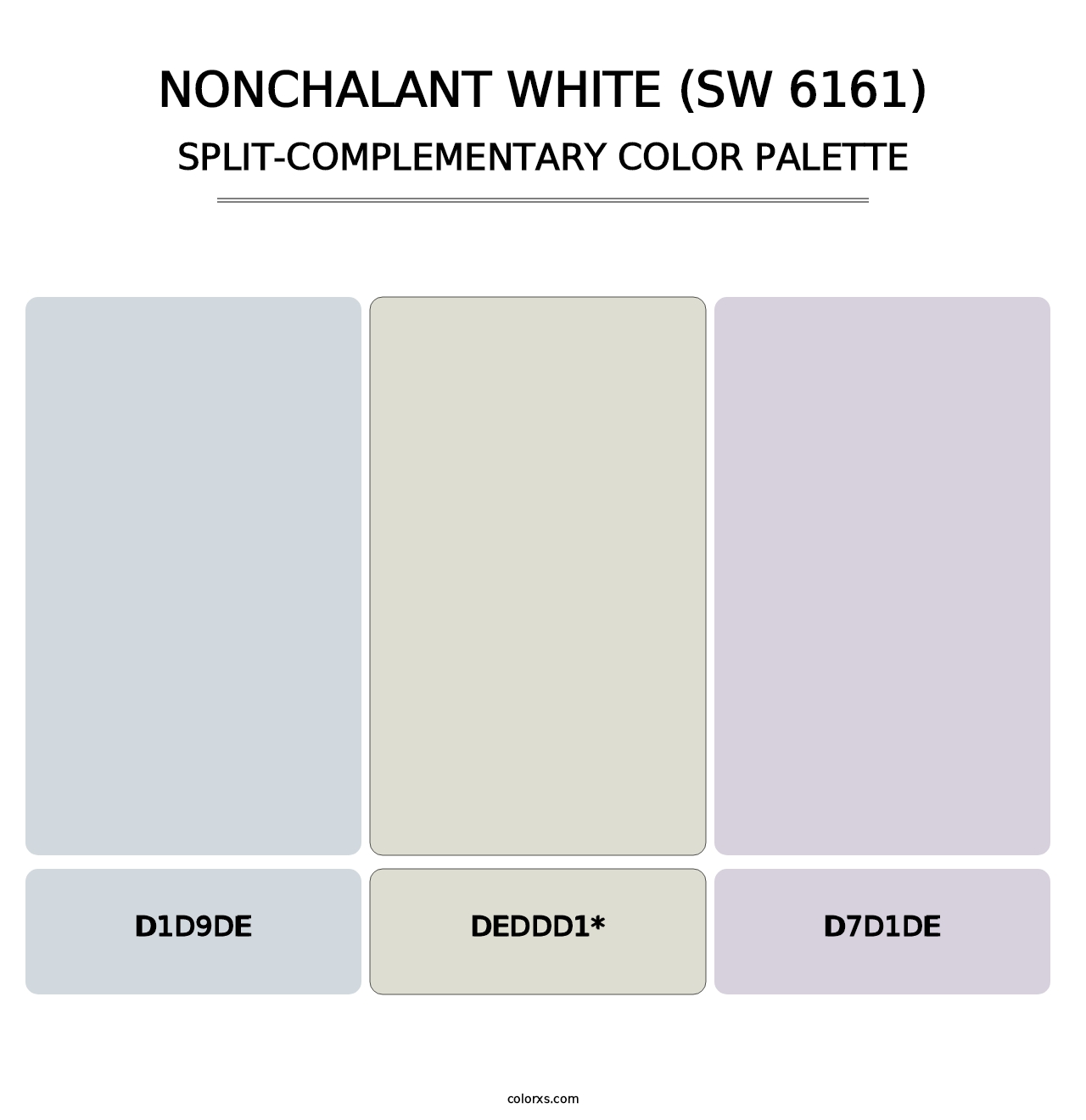 Nonchalant White (SW 6161) - Split-Complementary Color Palette