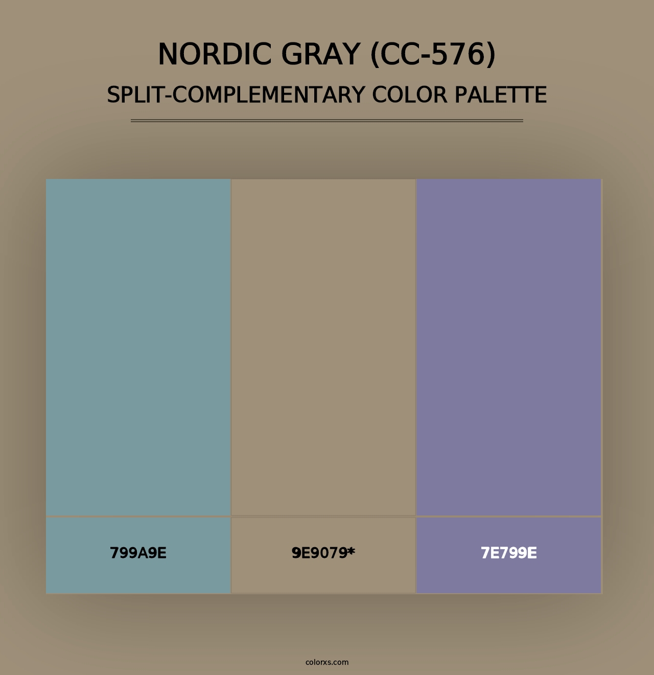 Nordic Gray (CC-576) - Split-Complementary Color Palette