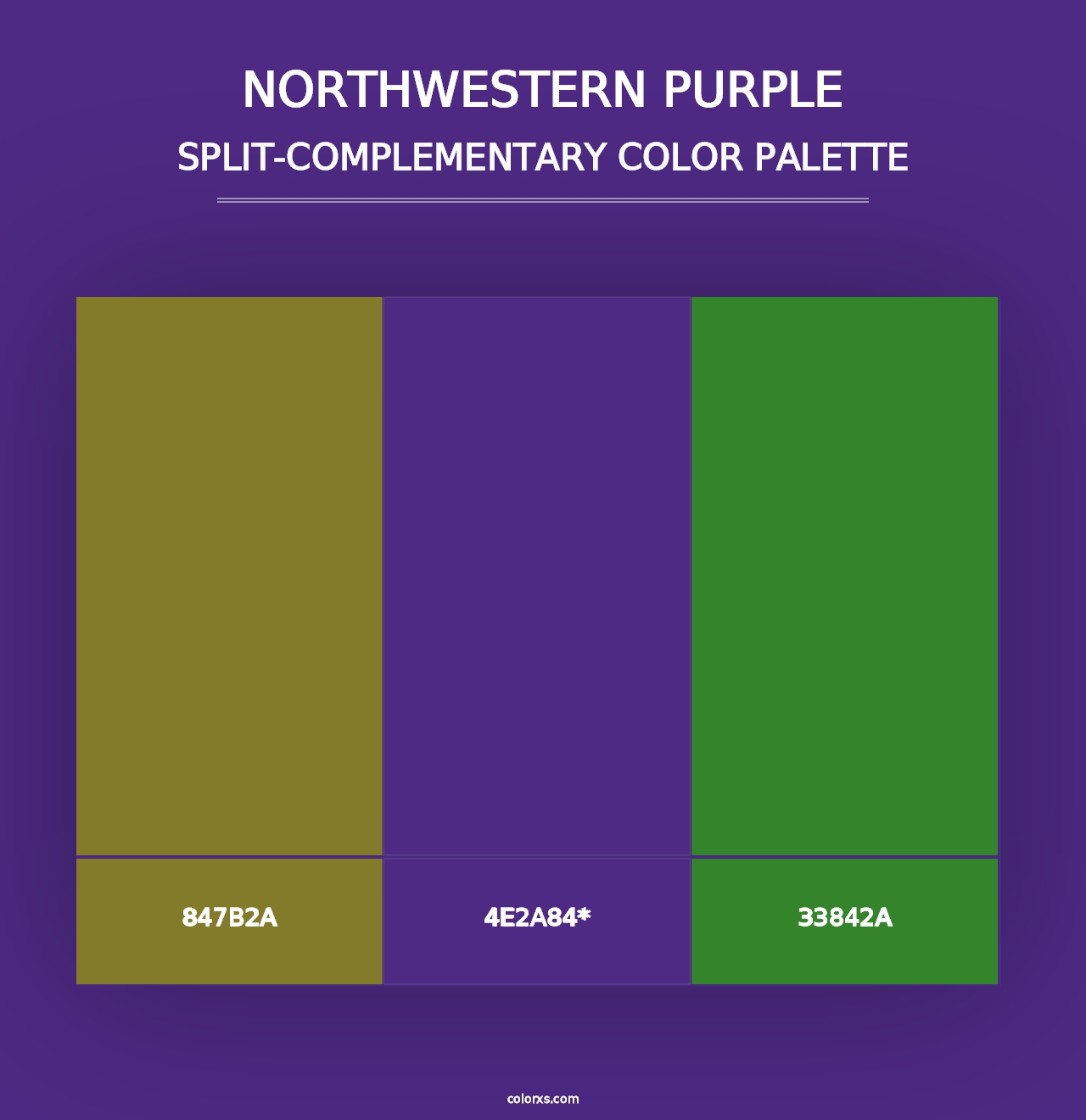 Northwestern Purple - Split-Complementary Color Palette