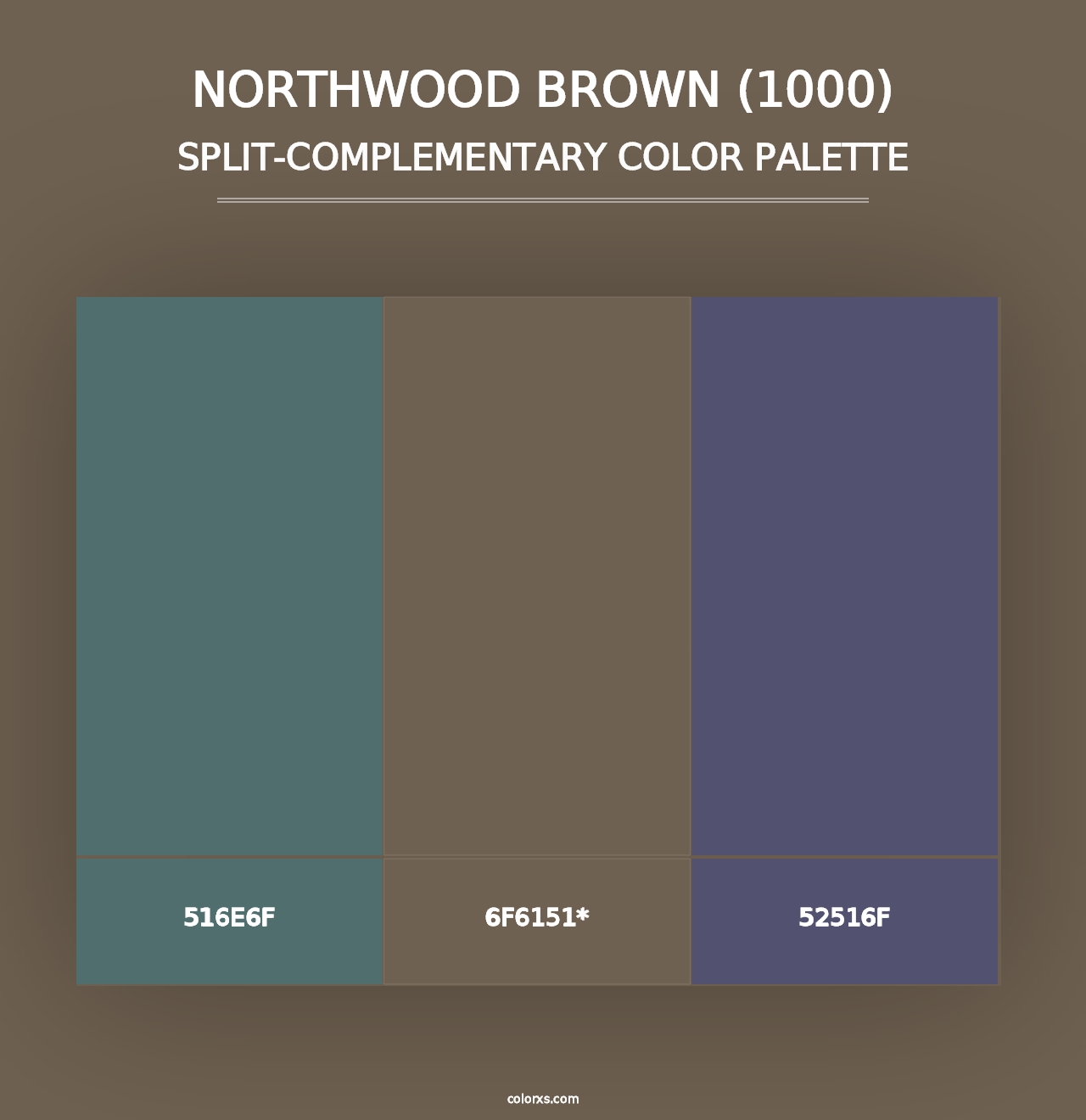 Northwood Brown (1000) - Split-Complementary Color Palette