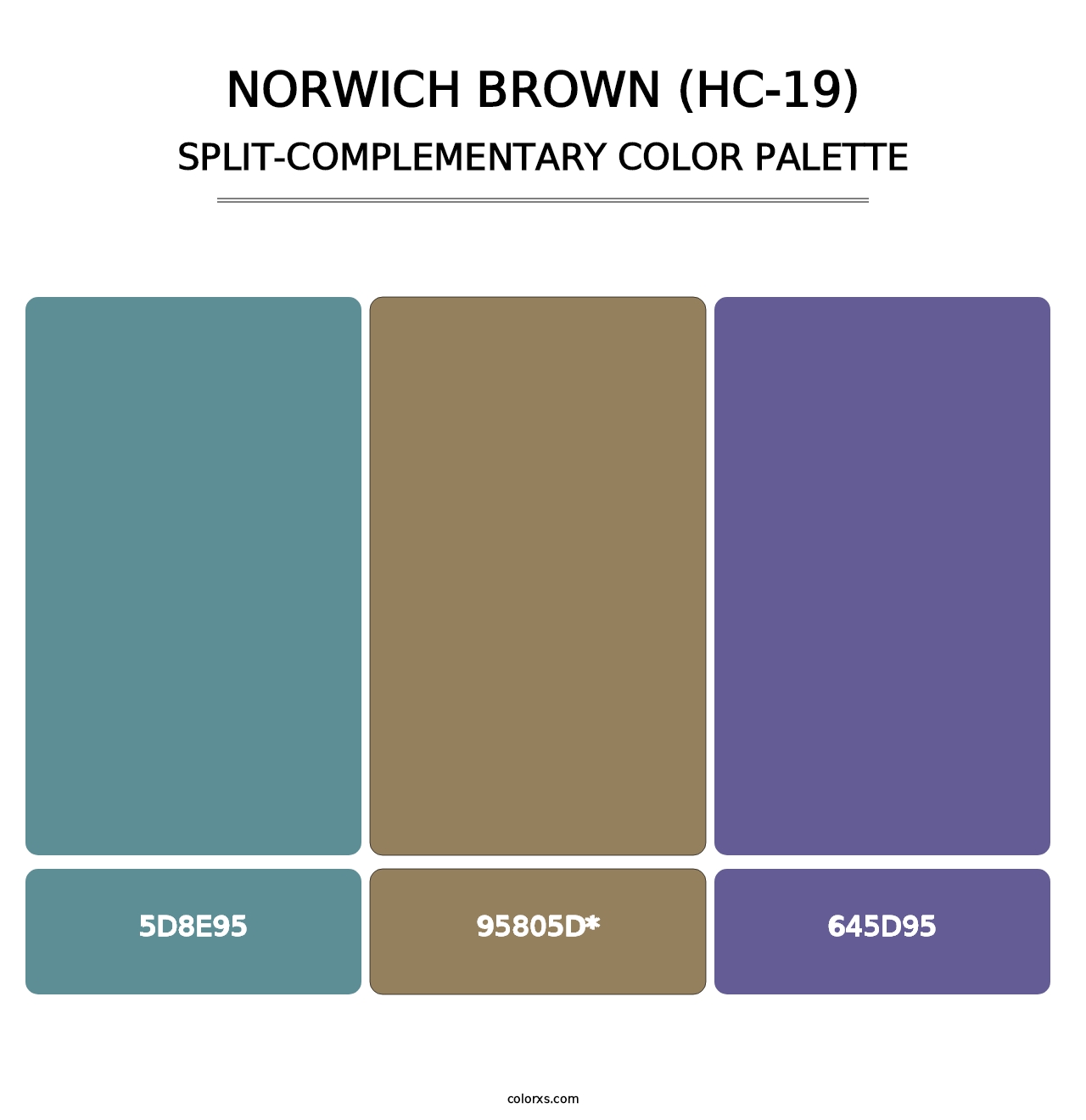 Norwich Brown (HC-19) - Split-Complementary Color Palette