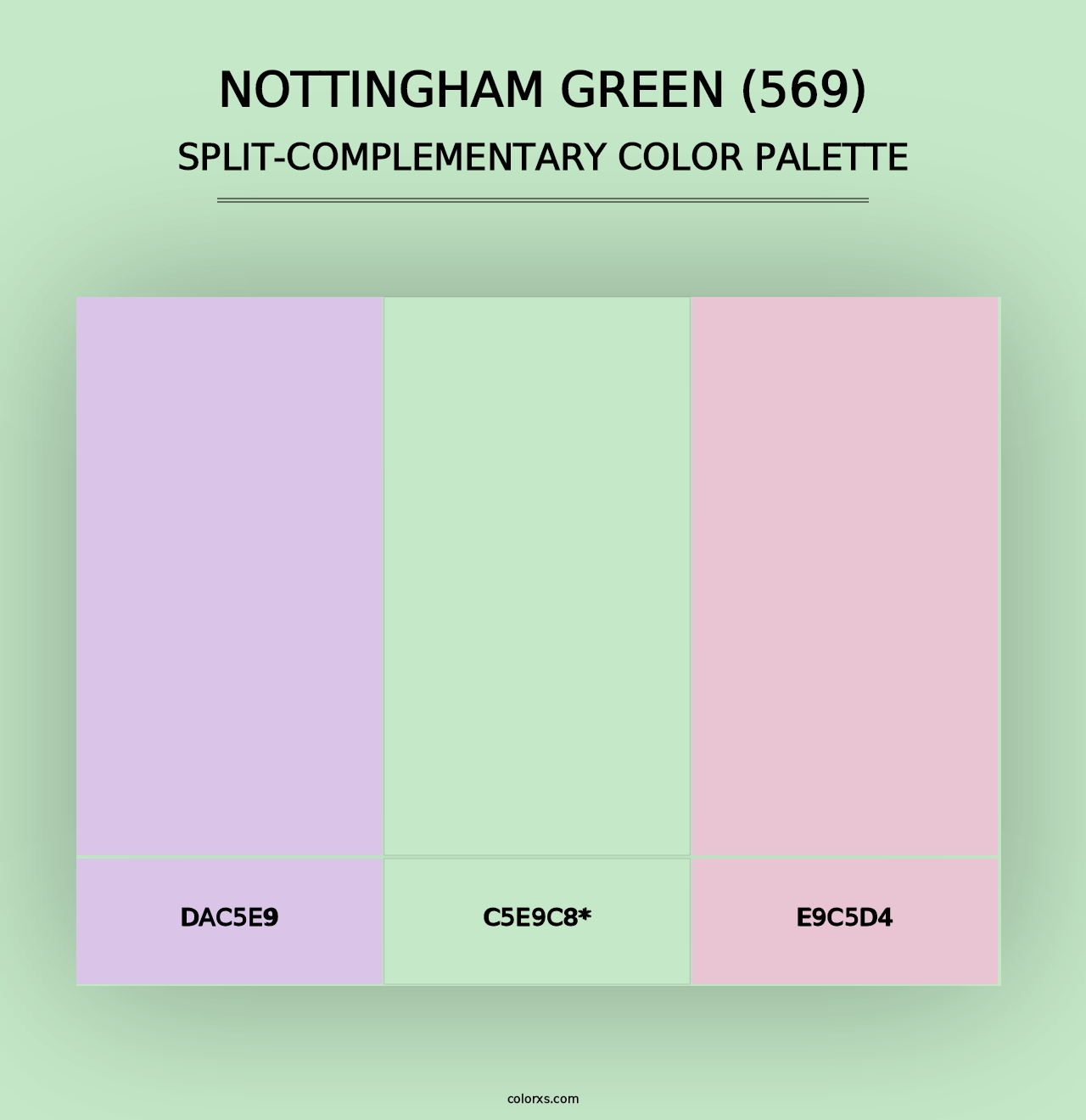 Nottingham Green (569) - Split-Complementary Color Palette