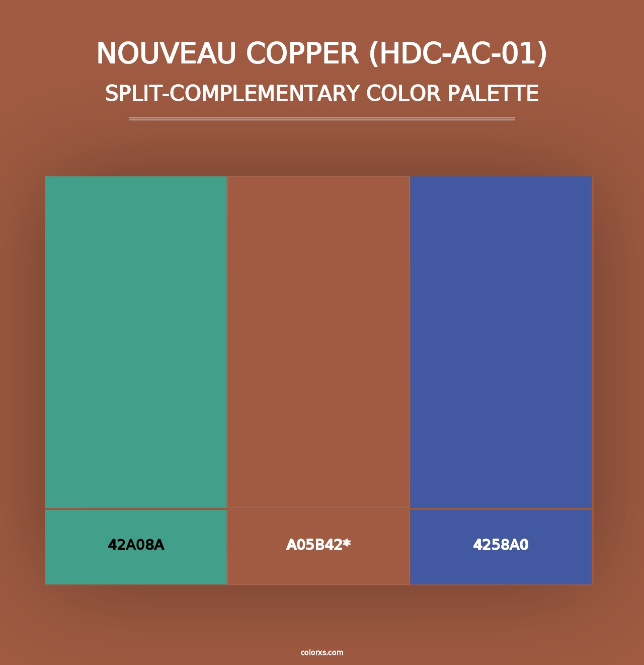 Nouveau Copper (HDC-AC-01) - Split-Complementary Color Palette