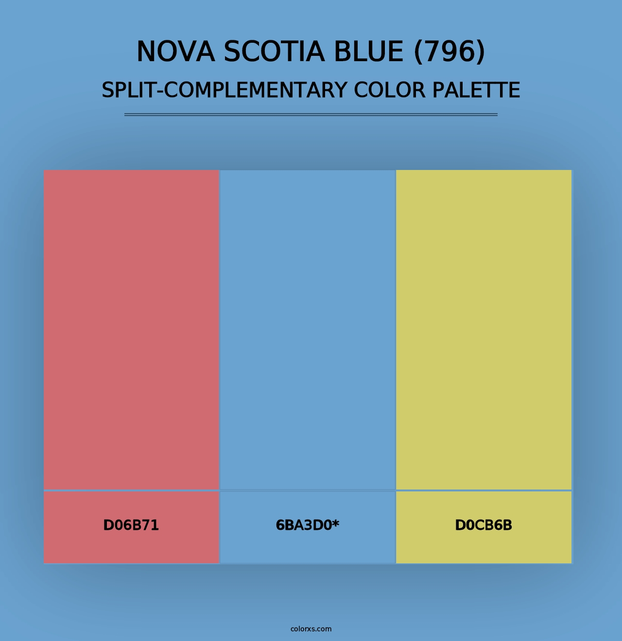 Nova Scotia Blue (796) - Split-Complementary Color Palette