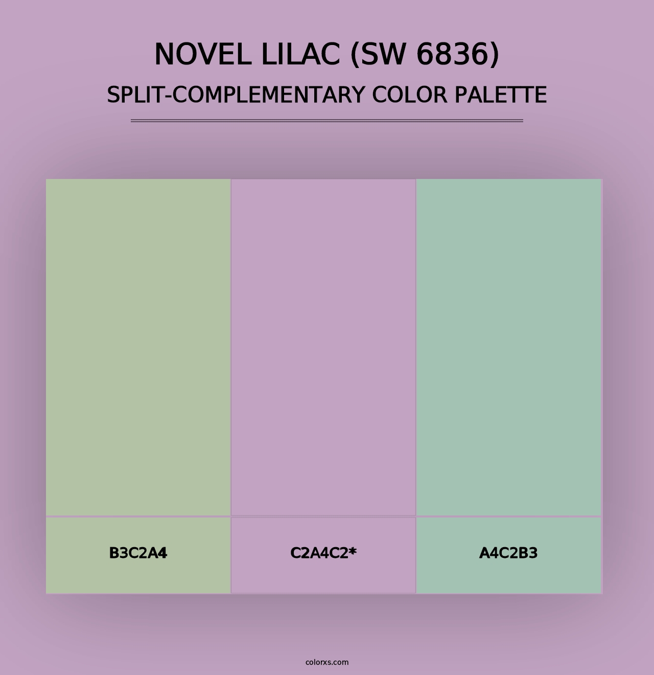 Novel Lilac (SW 6836) - Split-Complementary Color Palette