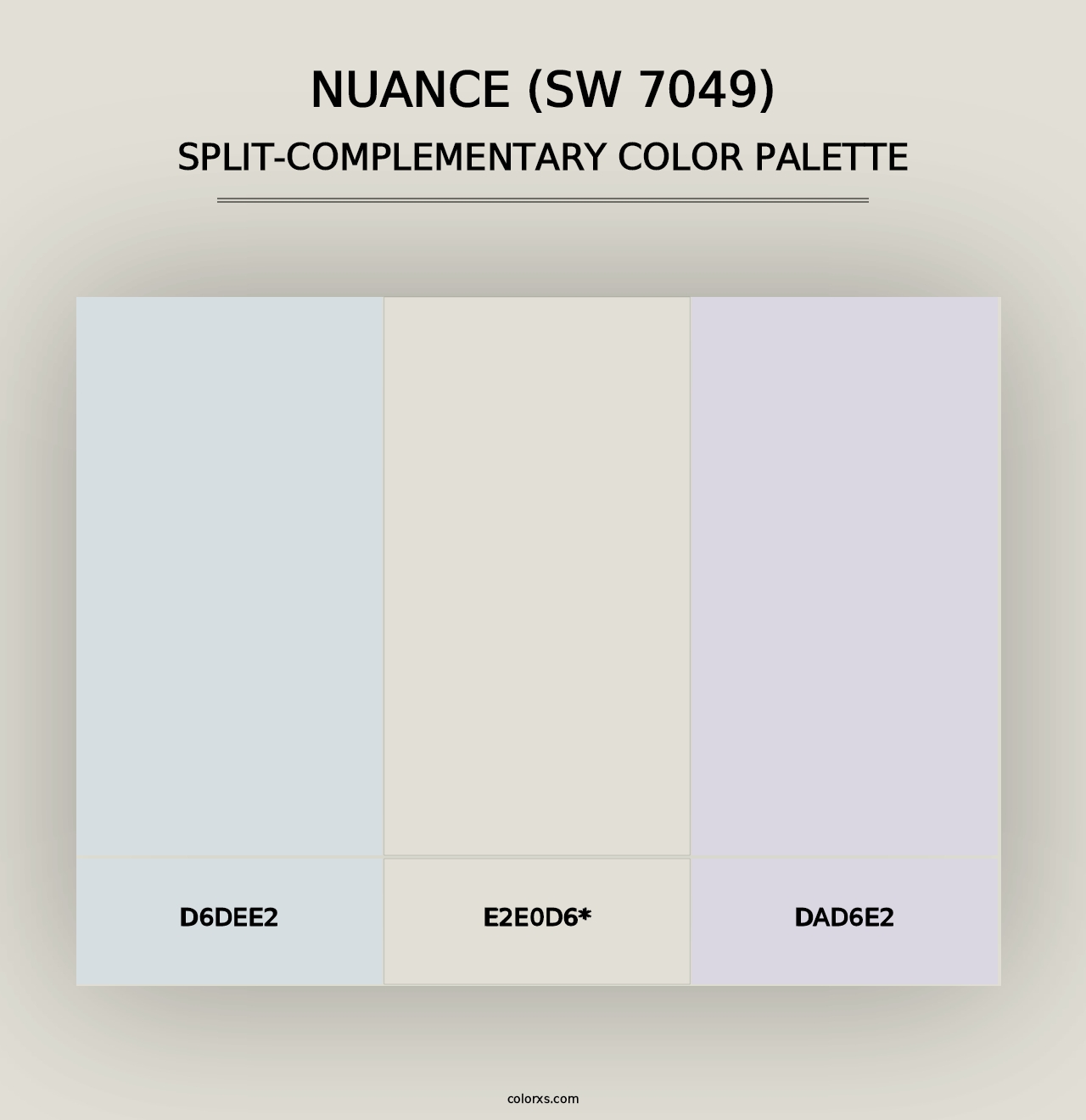 Nuance (SW 7049) - Split-Complementary Color Palette