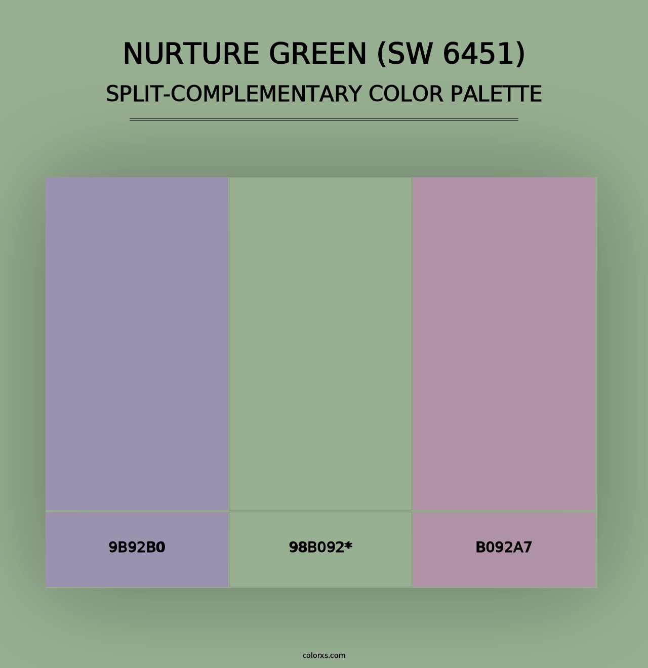 Nurture Green (SW 6451) - Split-Complementary Color Palette