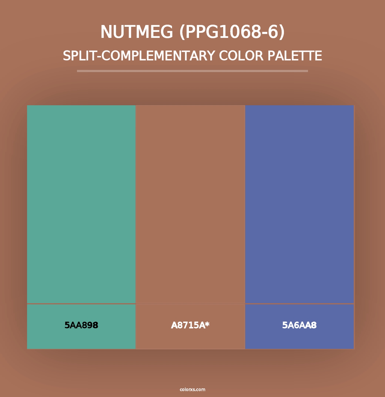 Nutmeg (PPG1068-6) - Split-Complementary Color Palette