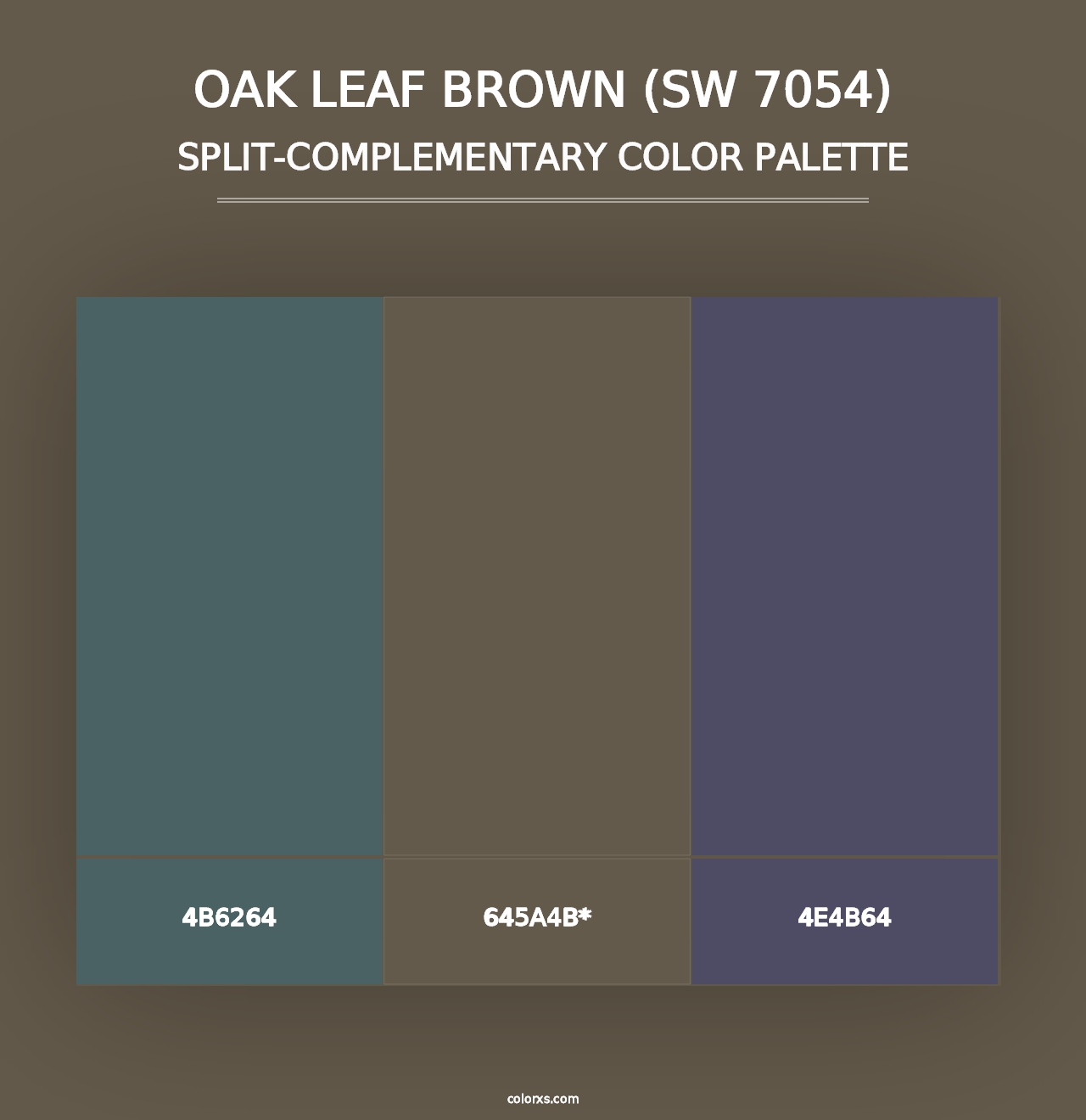 Oak Leaf Brown (SW 7054) - Split-Complementary Color Palette