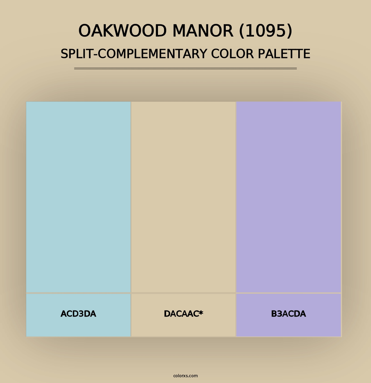 Oakwood Manor (1095) - Split-Complementary Color Palette