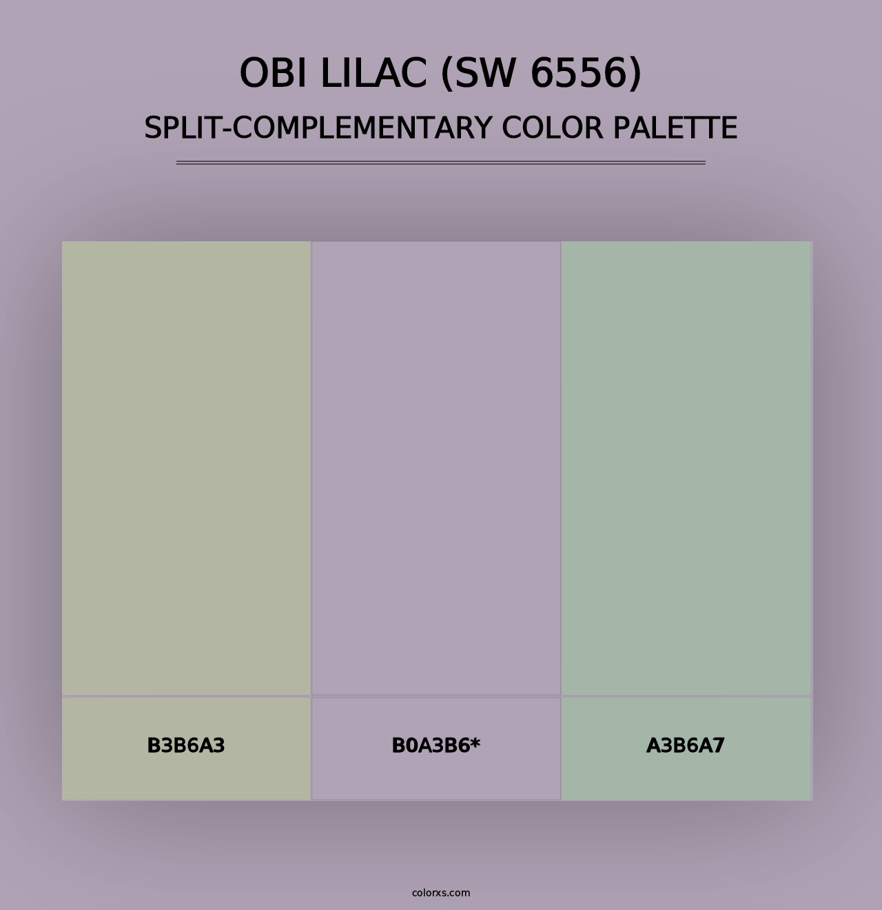 Obi Lilac (SW 6556) - Split-Complementary Color Palette