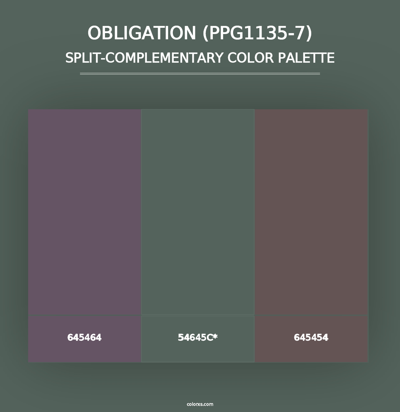 Obligation (PPG1135-7) - Split-Complementary Color Palette