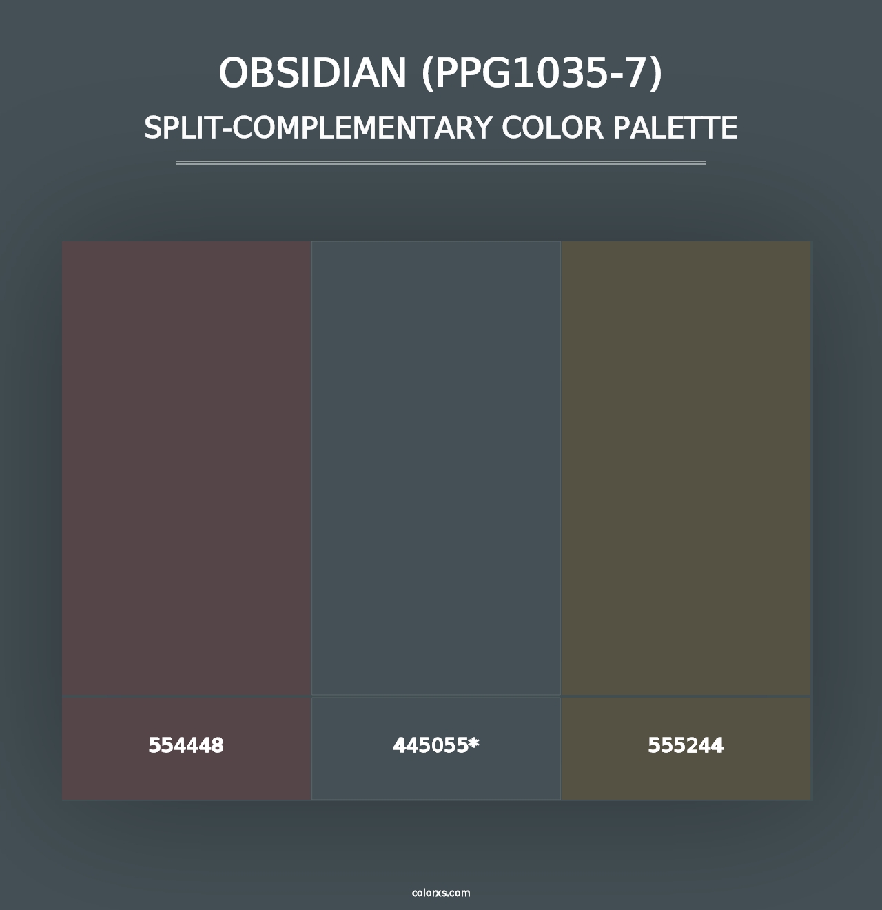 Obsidian (PPG1035-7) - Split-Complementary Color Palette