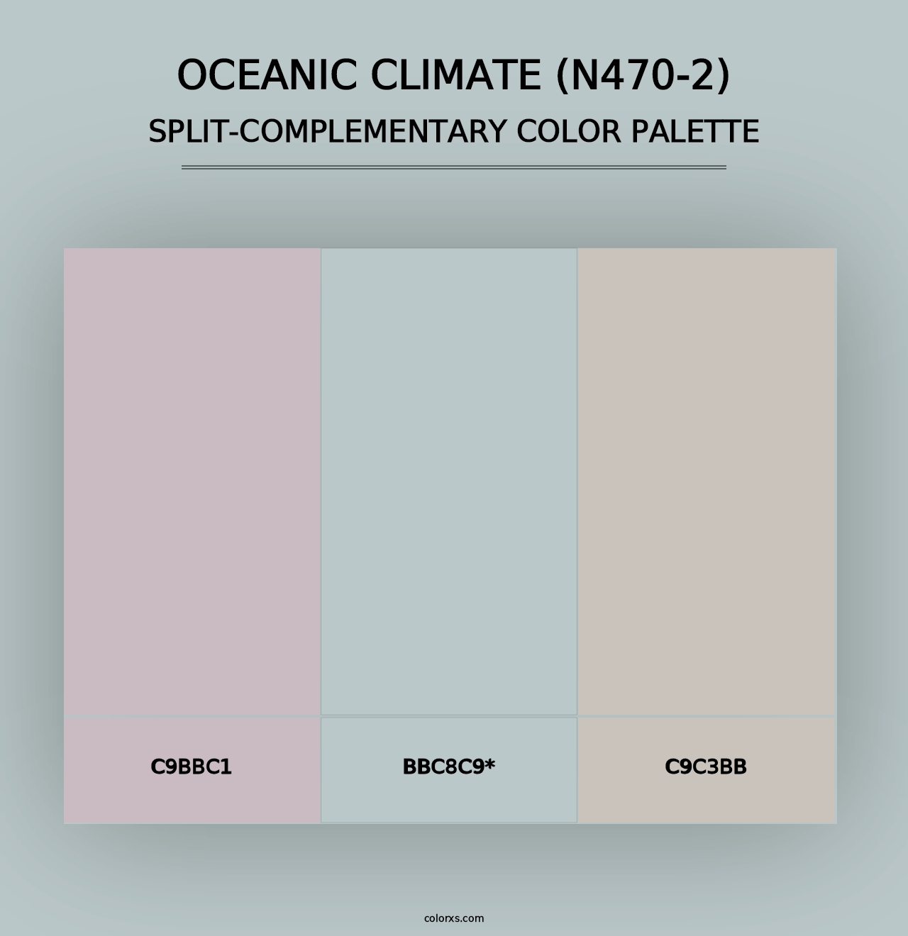 Oceanic Climate (N470-2) - Split-Complementary Color Palette