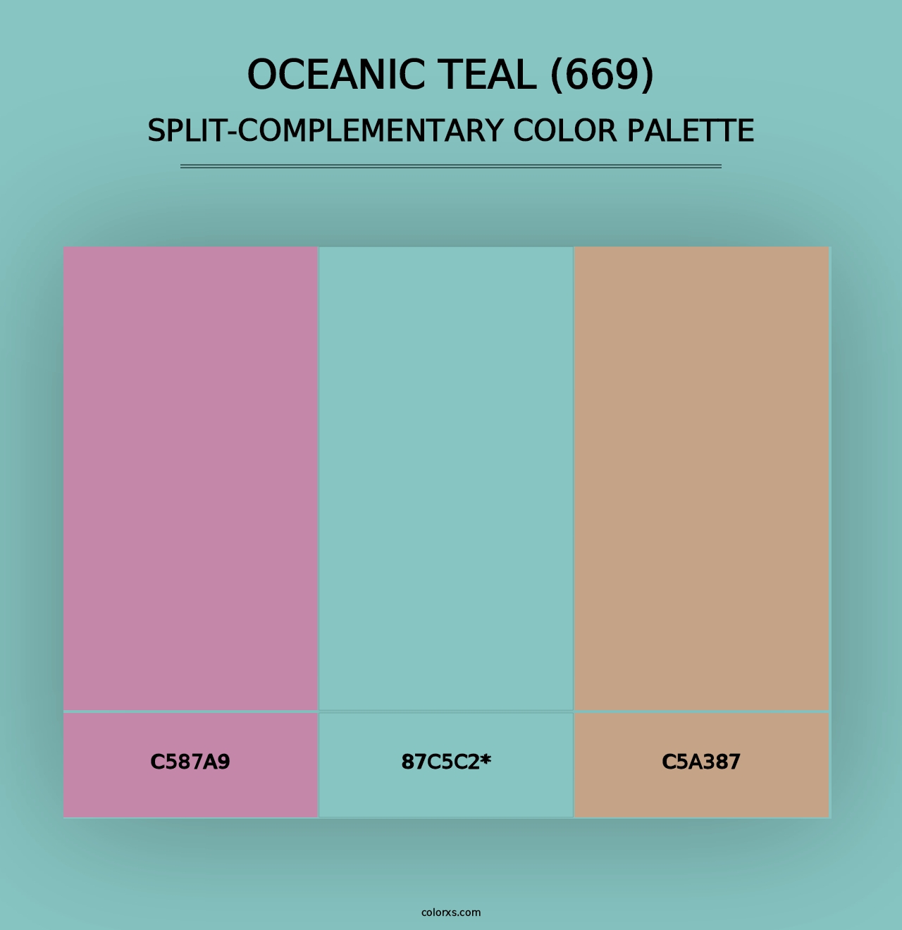 Oceanic Teal (669) - Split-Complementary Color Palette