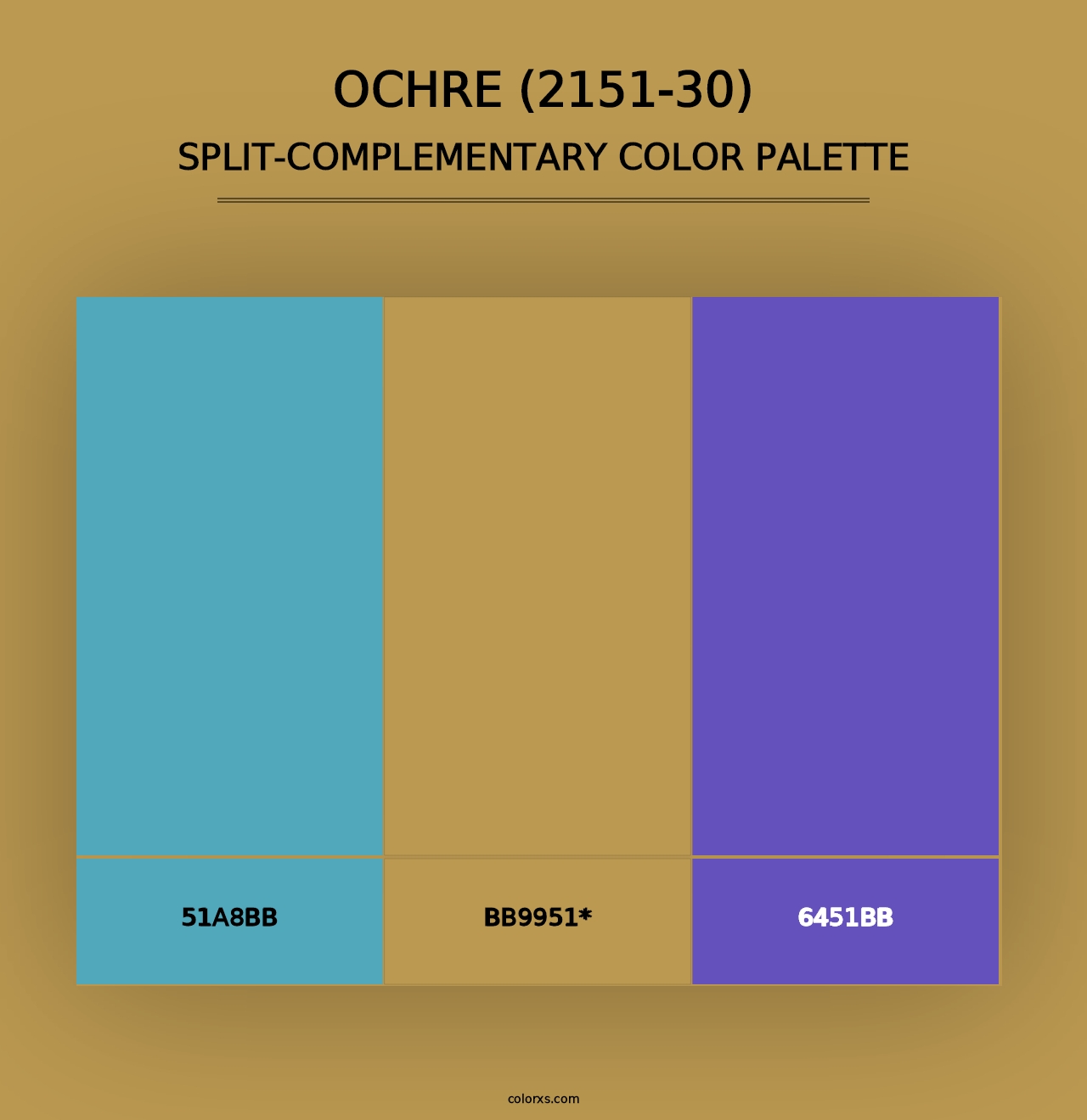 Ochre (2151-30) - Split-Complementary Color Palette