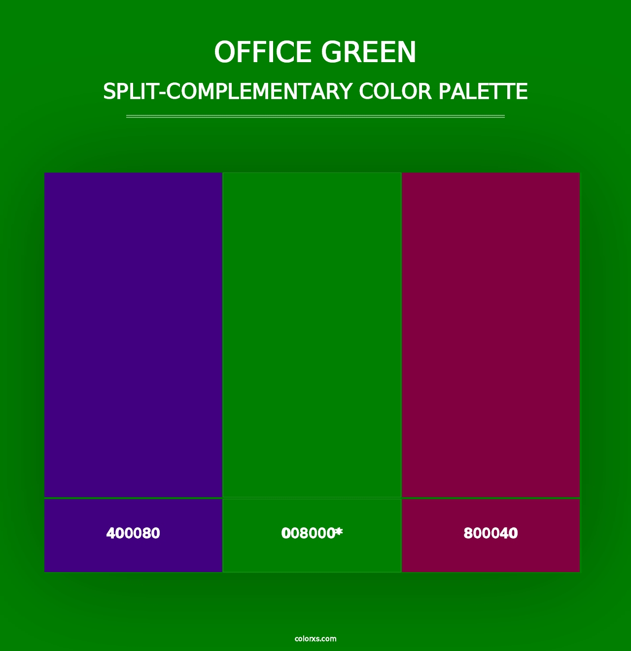 Office Green - Split-Complementary Color Palette