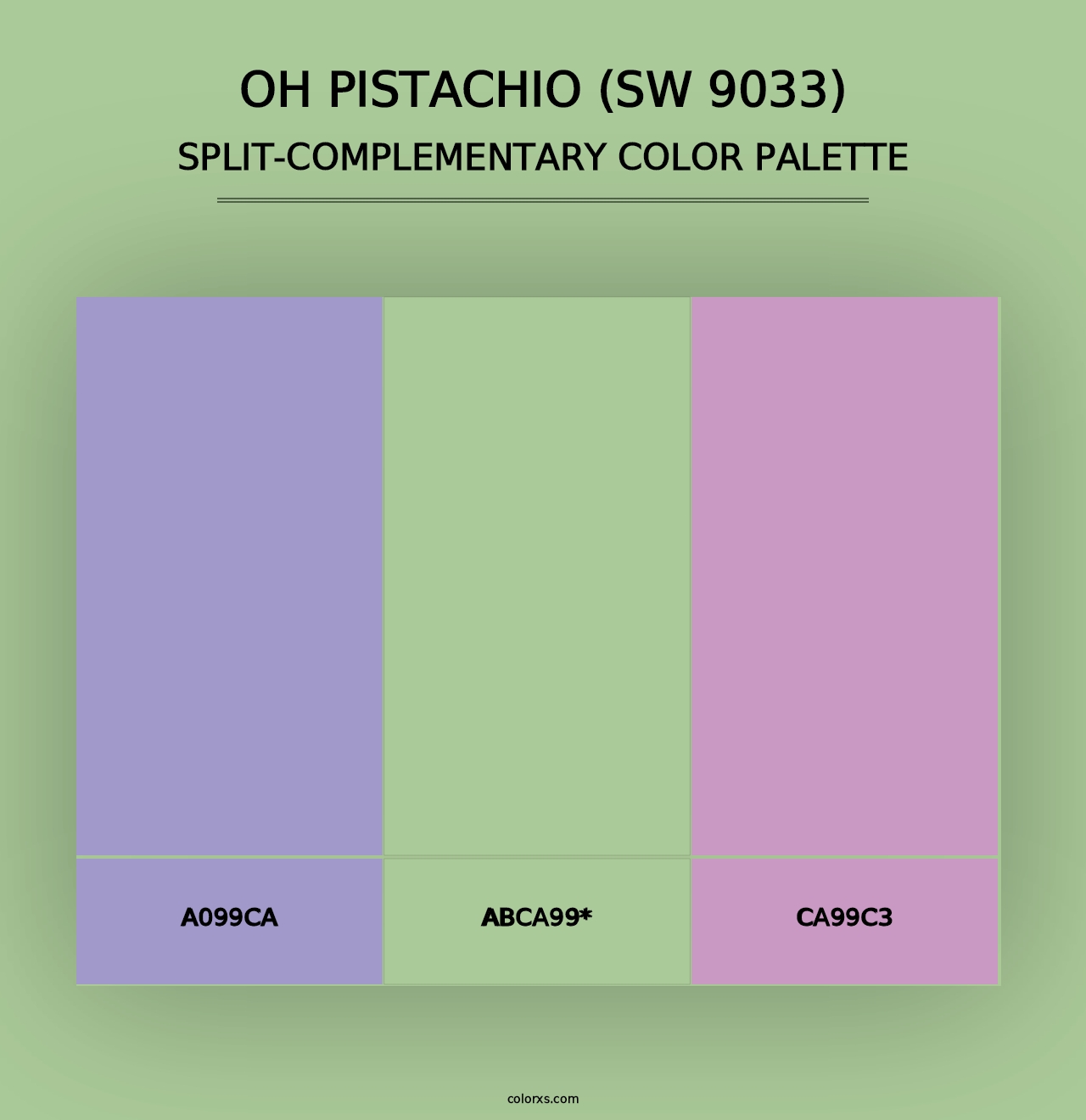 Oh Pistachio (SW 9033) - Split-Complementary Color Palette