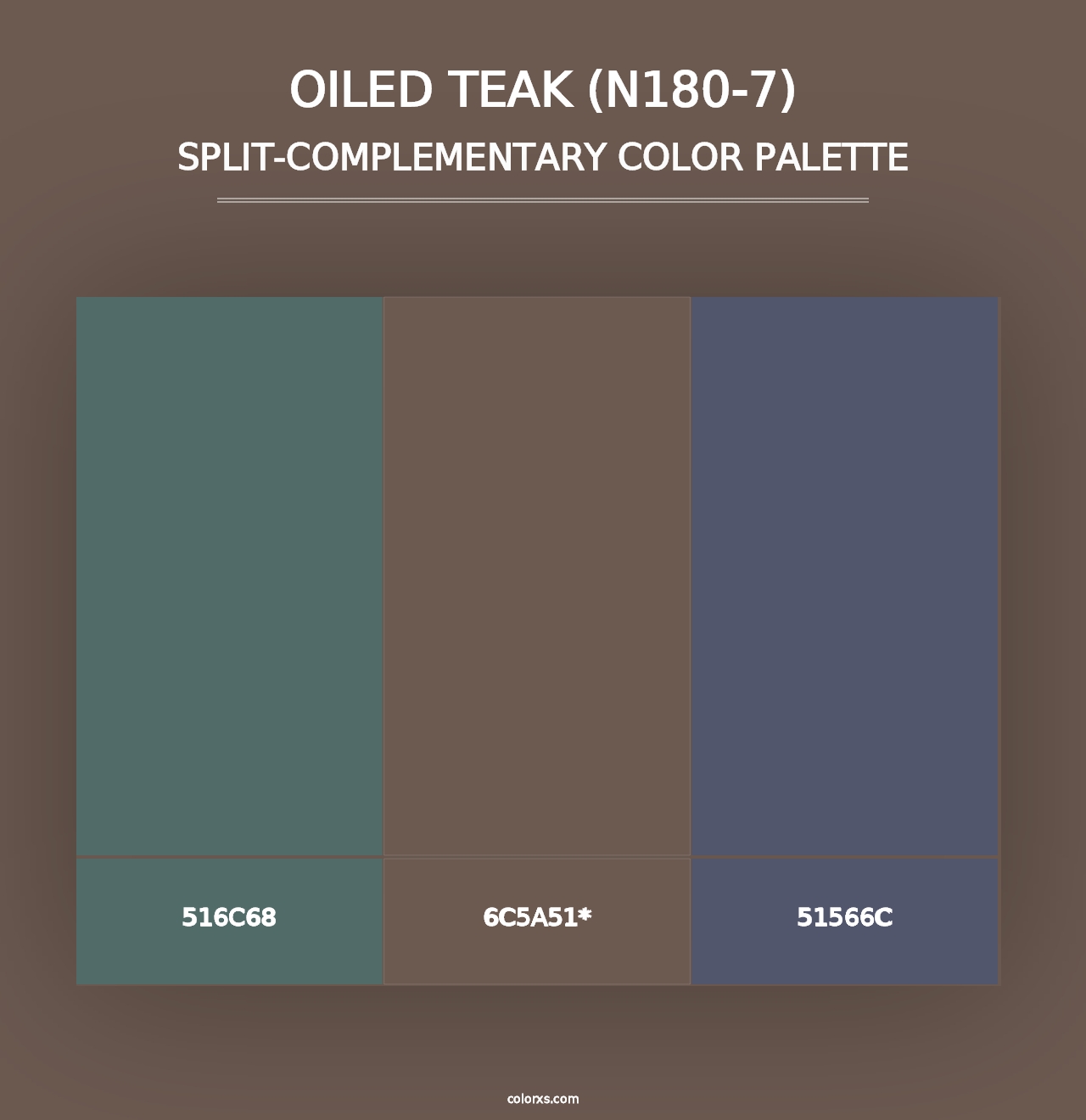 Oiled Teak (N180-7) - Split-Complementary Color Palette