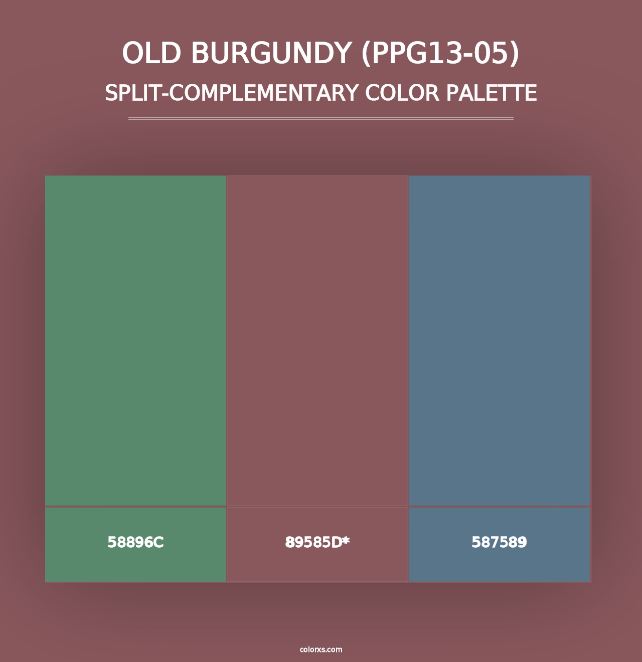 Old Burgundy (PPG13-05) - Split-Complementary Color Palette