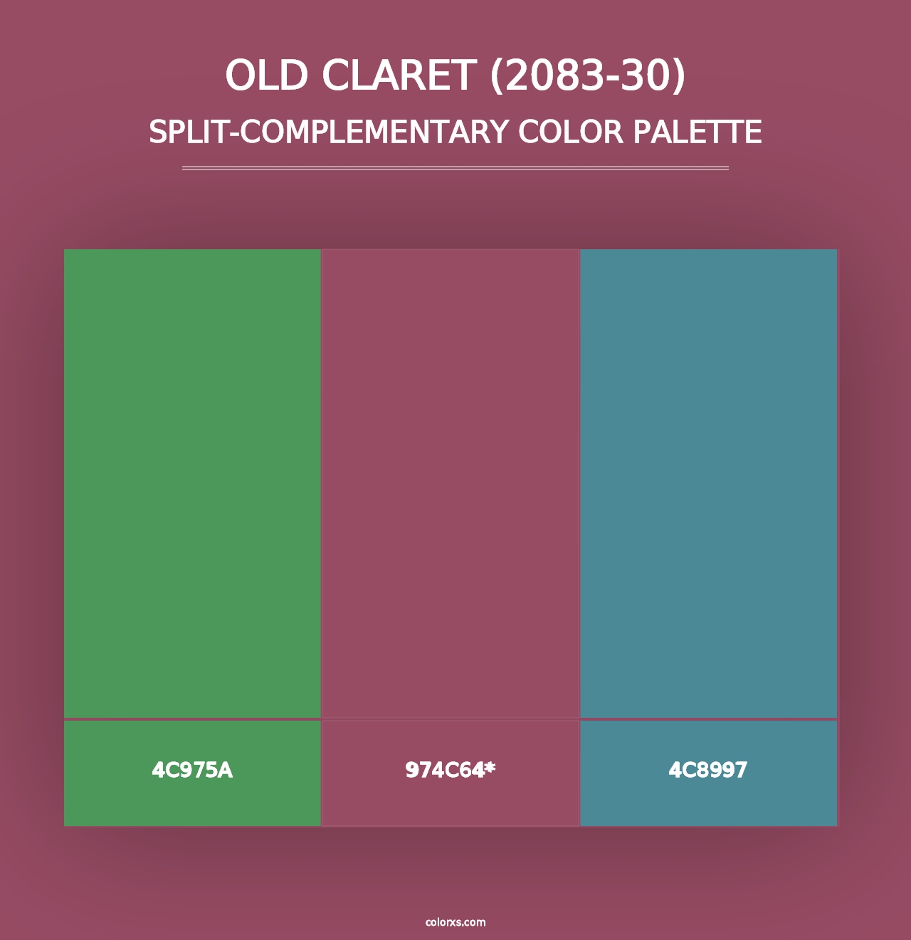 Old Claret (2083-30) - Split-Complementary Color Palette