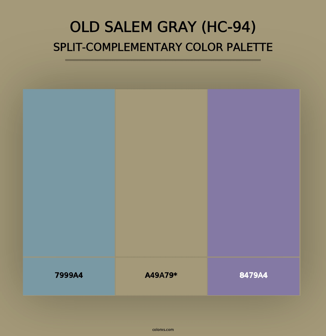 Old Salem Gray (HC-94) - Split-Complementary Color Palette