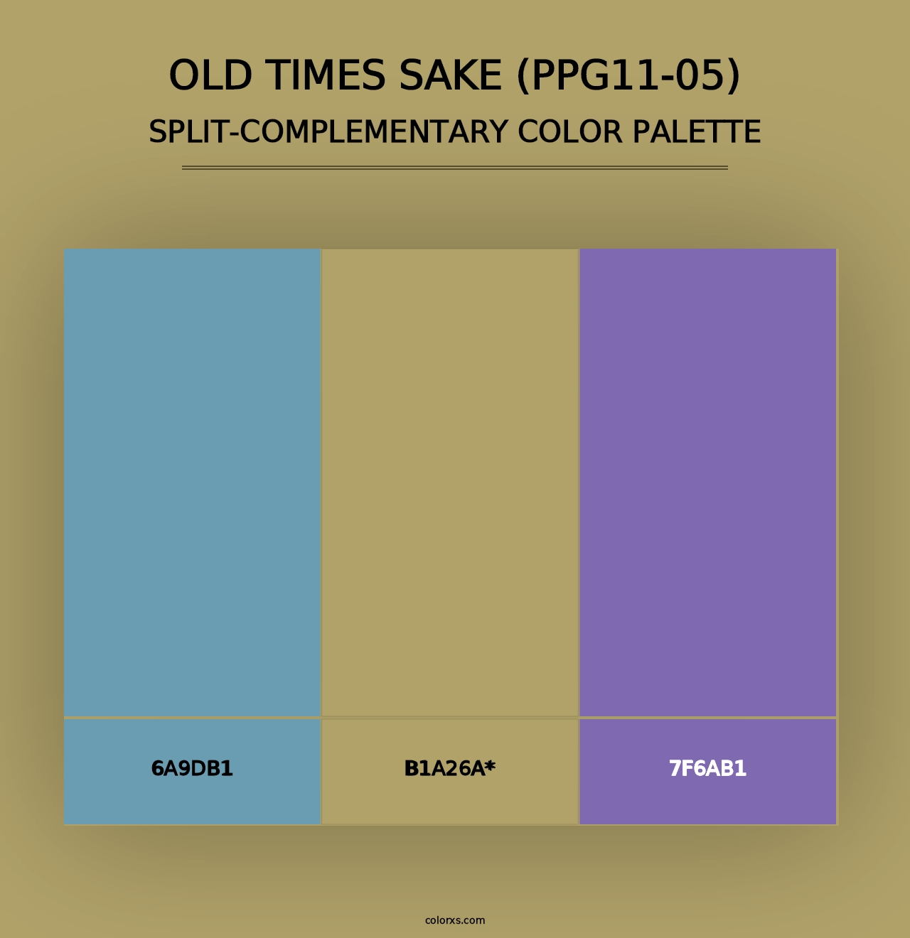 Old Times Sake (PPG11-05) - Split-Complementary Color Palette