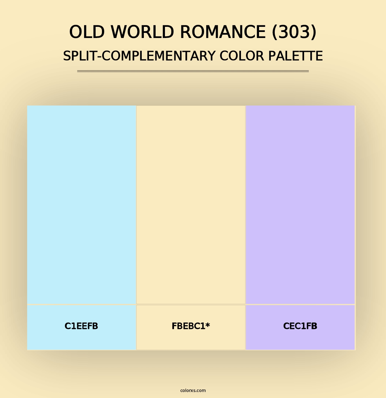 Old World Romance (303) - Split-Complementary Color Palette