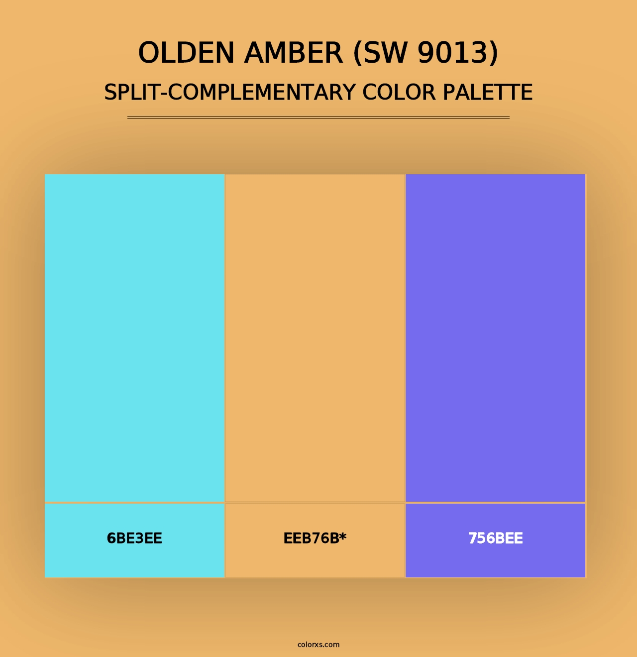 Olden Amber (SW 9013) - Split-Complementary Color Palette