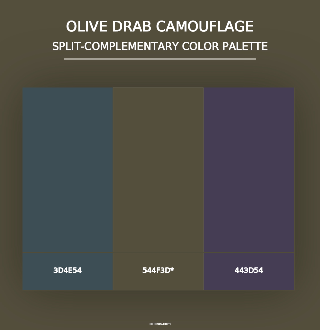 Olive drab Camouflage - Split-Complementary Color Palette