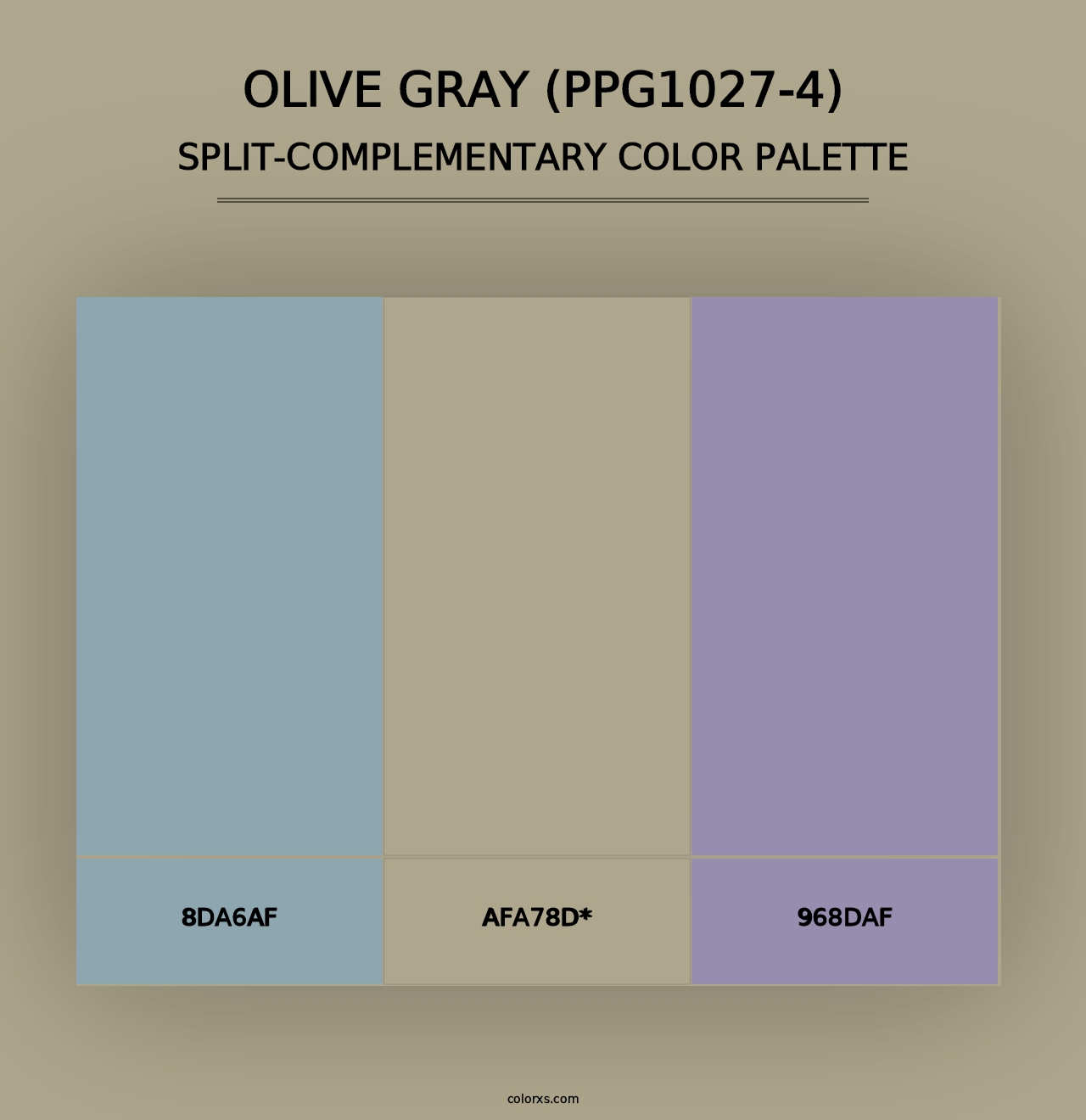 Olive Gray (PPG1027-4) - Split-Complementary Color Palette