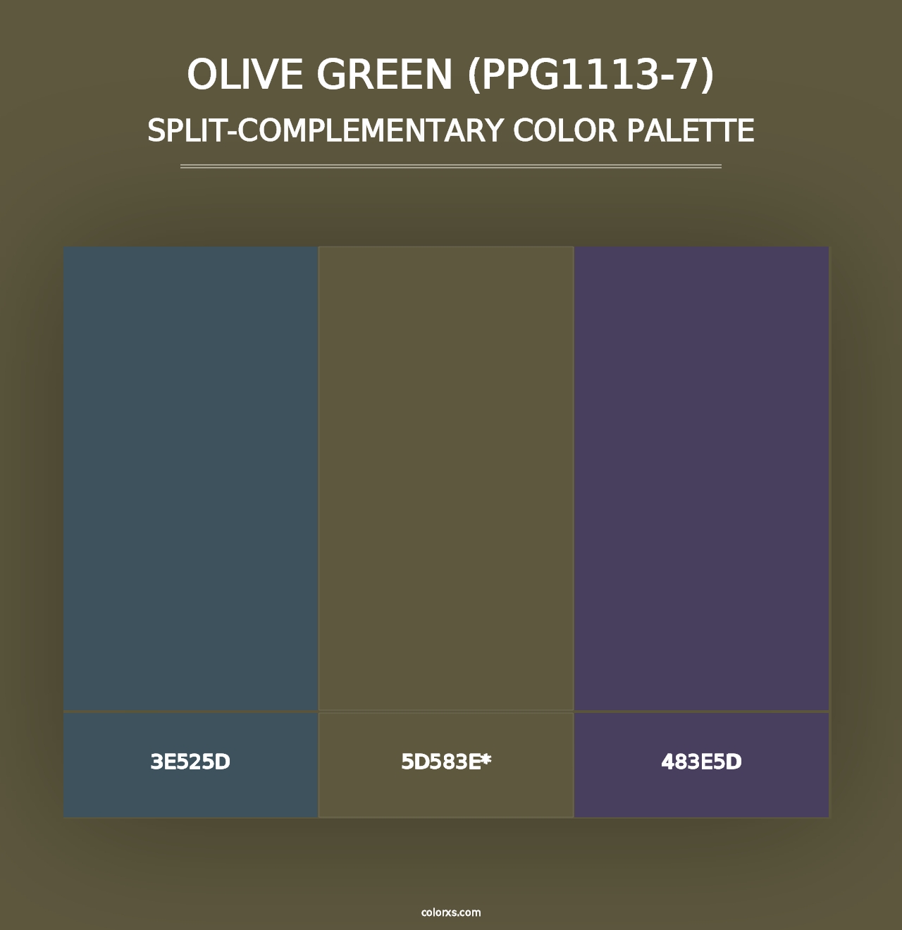 Olive Green (PPG1113-7) - Split-Complementary Color Palette