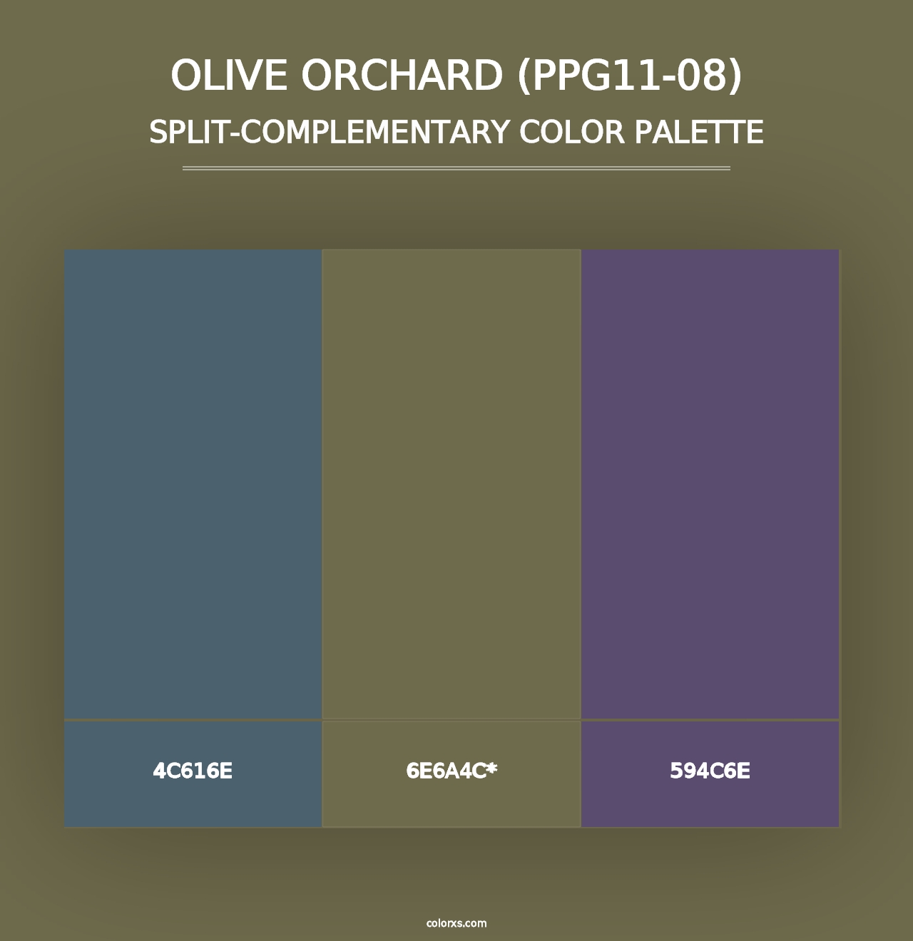 Olive Orchard (PPG11-08) - Split-Complementary Color Palette