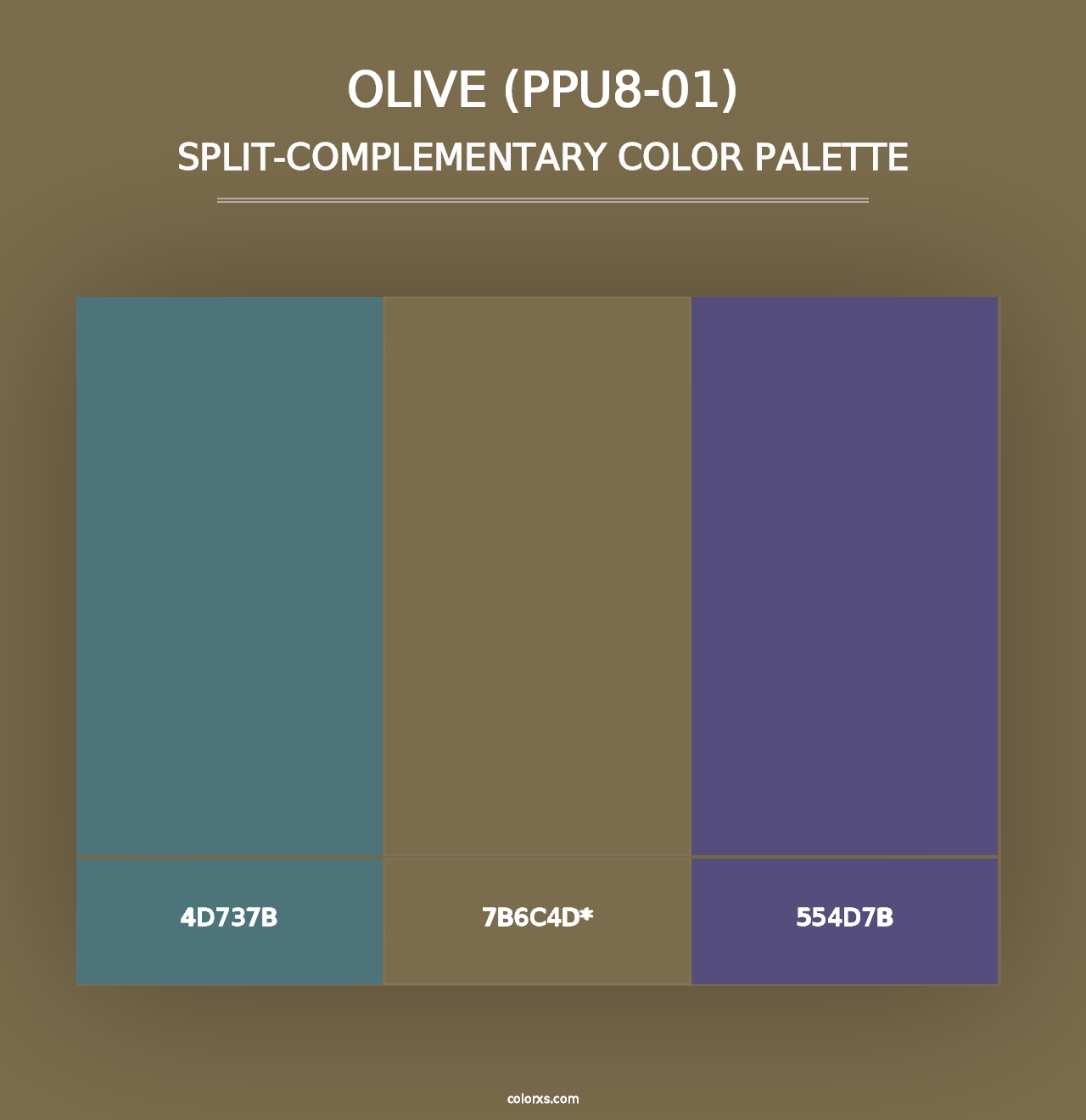 Olive (PPU8-01) - Split-Complementary Color Palette