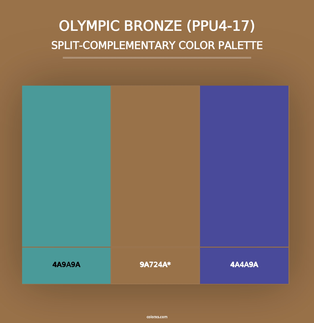 Olympic Bronze (PPU4-17) - Split-Complementary Color Palette