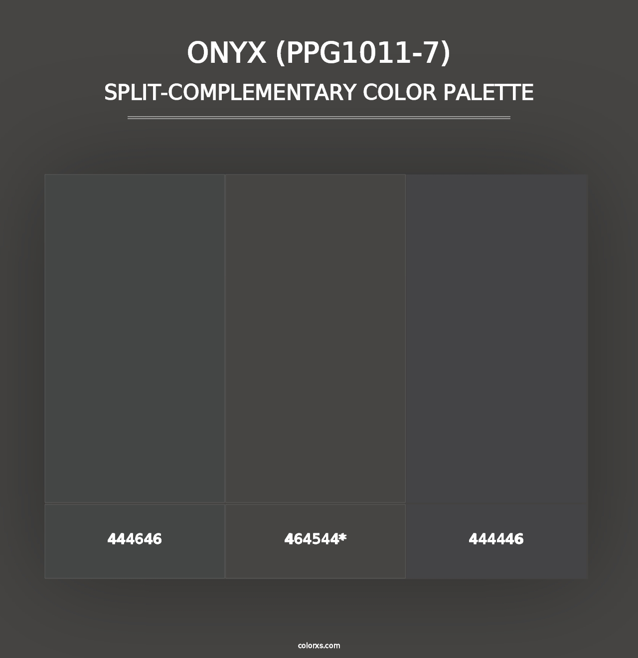 Onyx (PPG1011-7) - Split-Complementary Color Palette