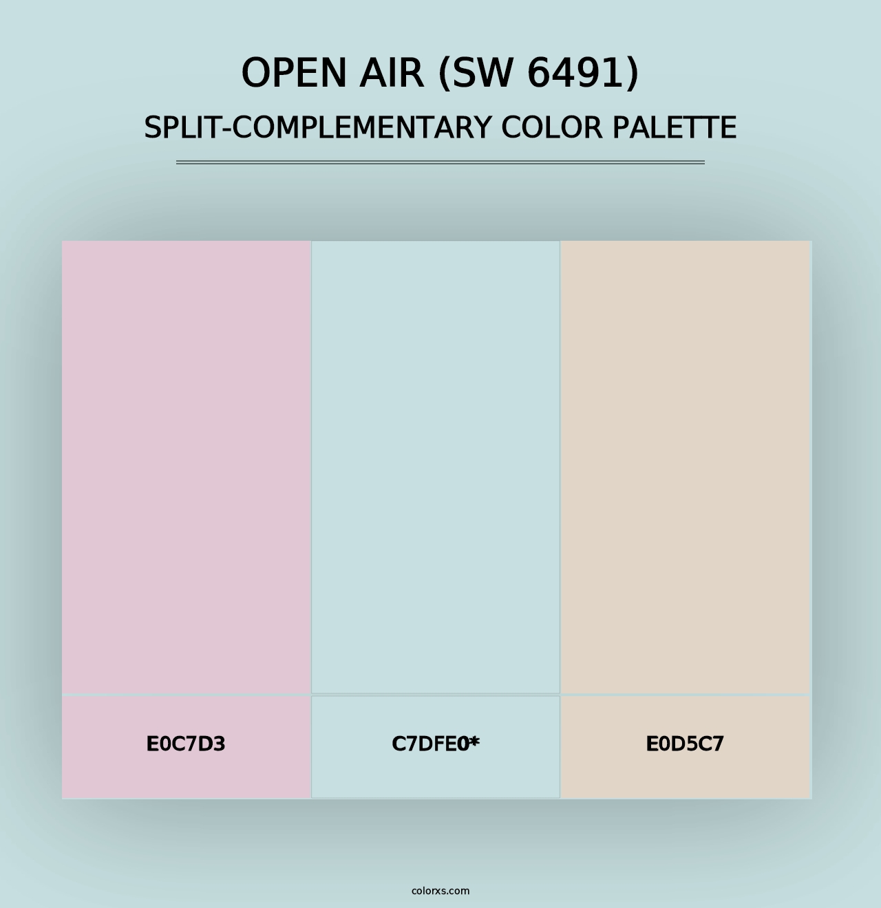 Open Air (SW 6491) - Split-Complementary Color Palette