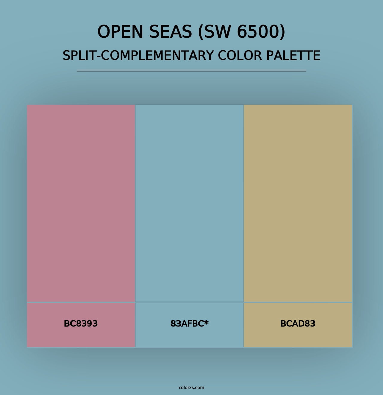 Open Seas (SW 6500) - Split-Complementary Color Palette