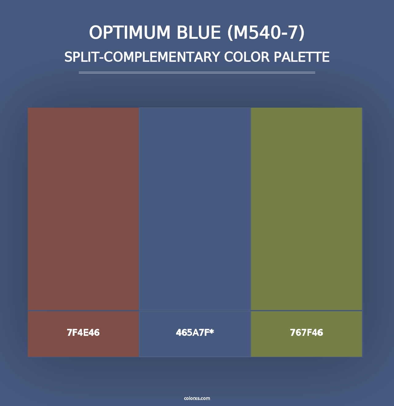 Optimum Blue (M540-7) - Split-Complementary Color Palette